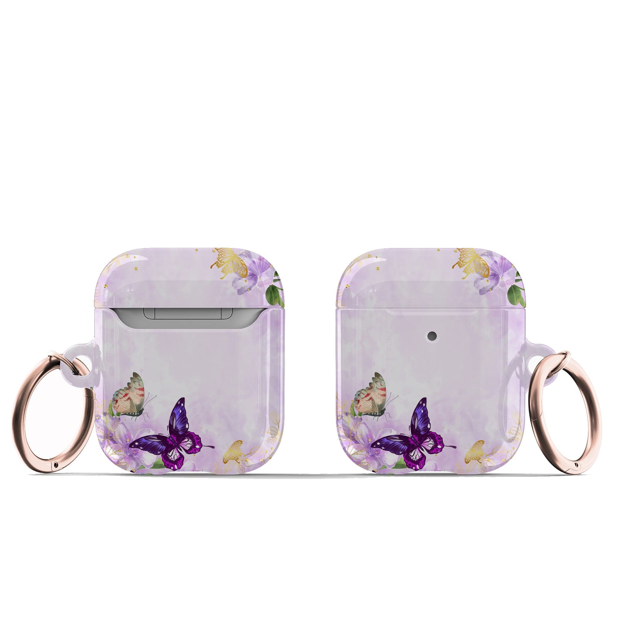 Gilded Flutters | Butterfly Apple AirPods Case for AirPods 1&2 Rose Gold