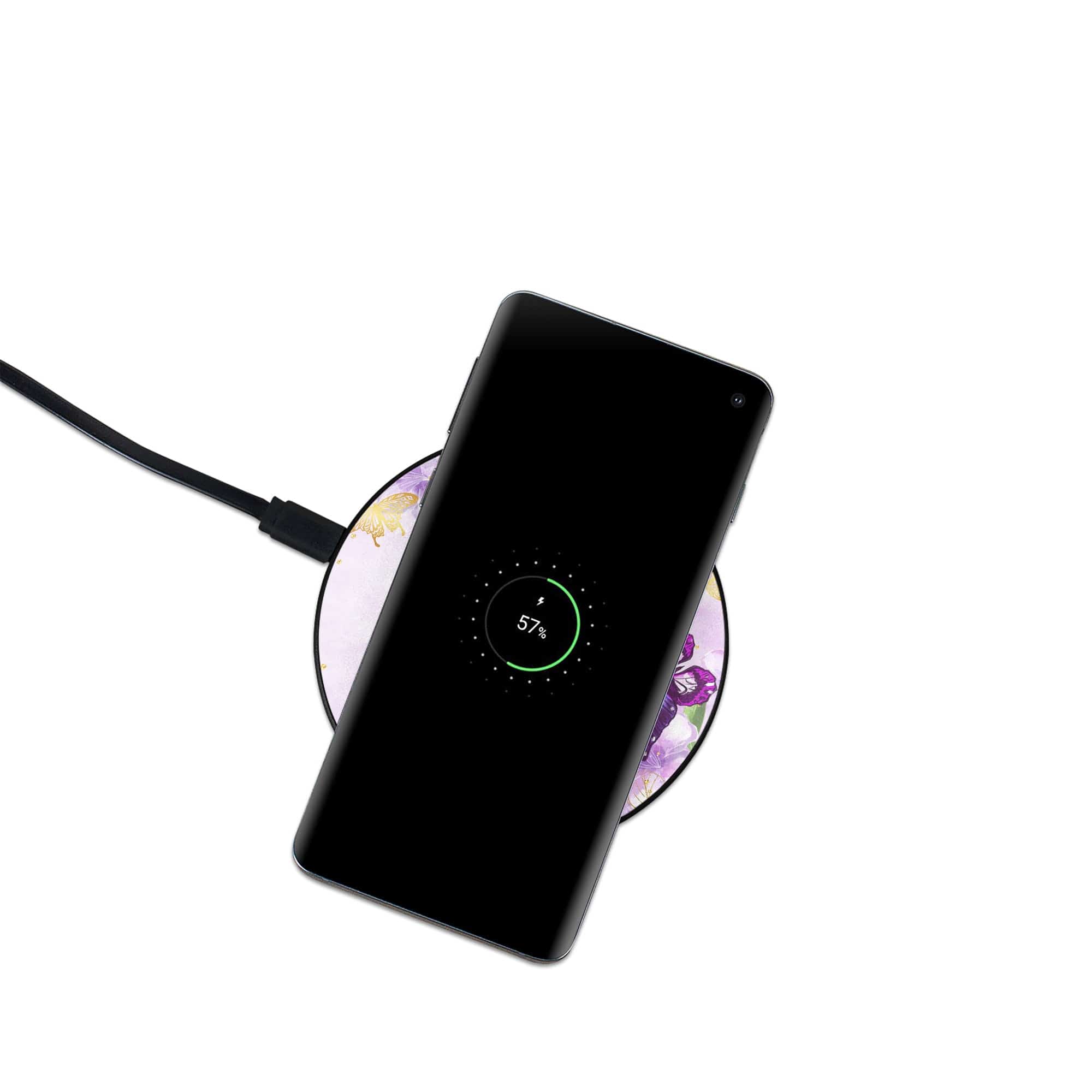 Gilded Flutters | Butterfly Wireless Charging Pad in Black