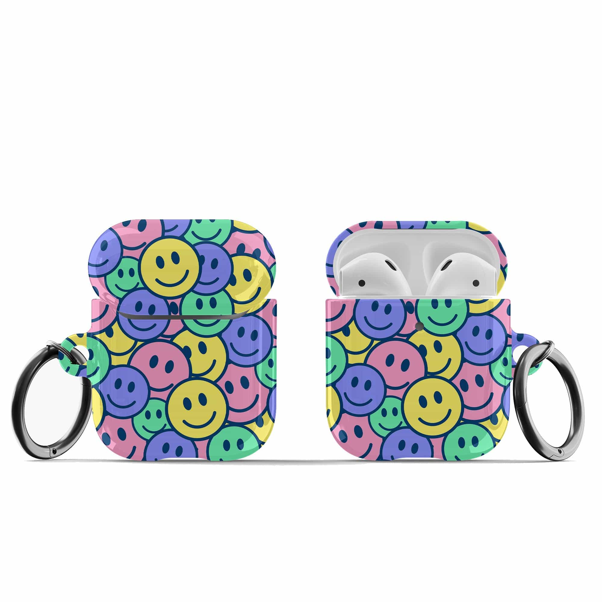 Groovy Smiles | Smiley Face Apple AirPods Case for AirPods 1&2 Black