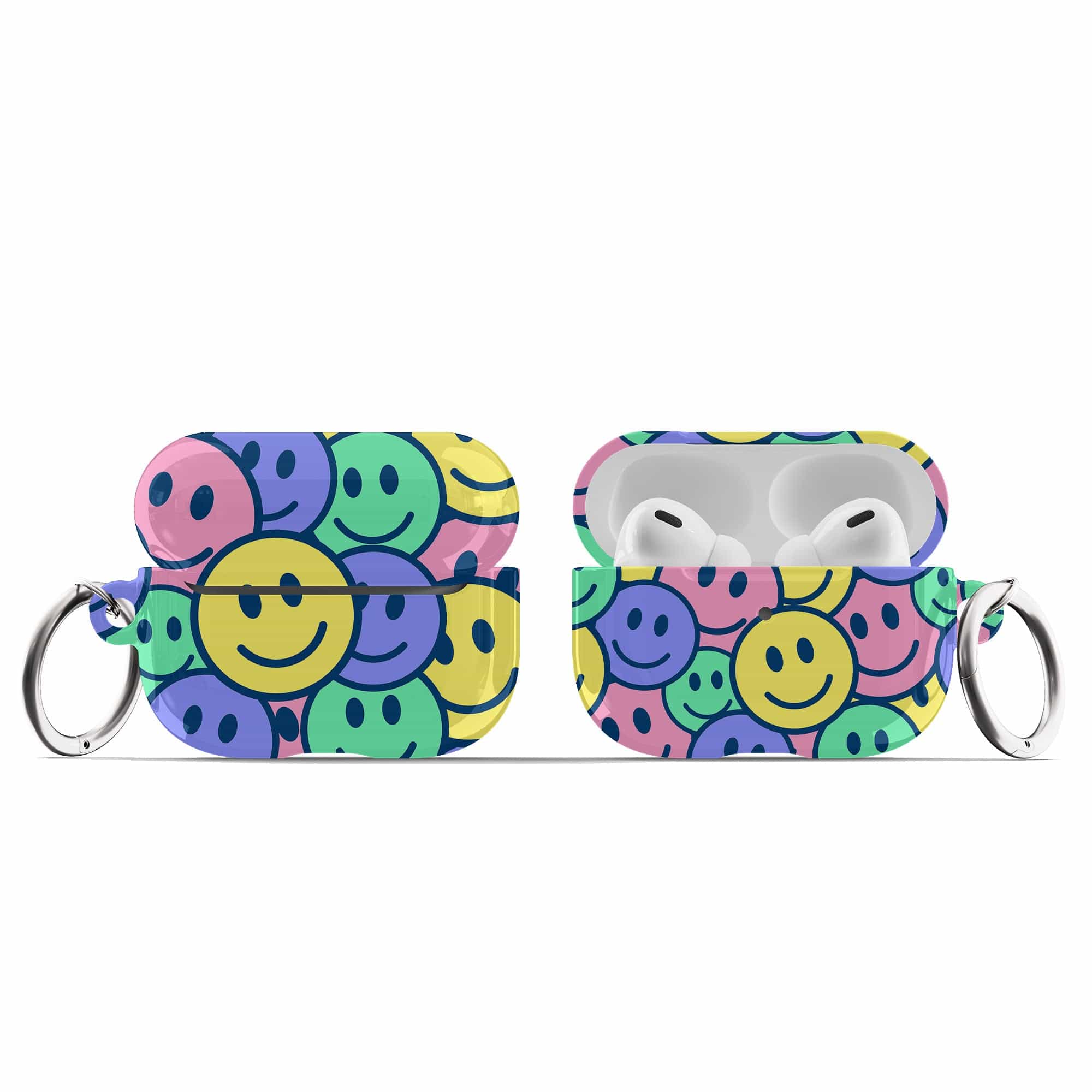 Groovy Smiles | Smiley Face Apple AirPods Case for AirPods 3 & AirPods Pro 1&2 Silver