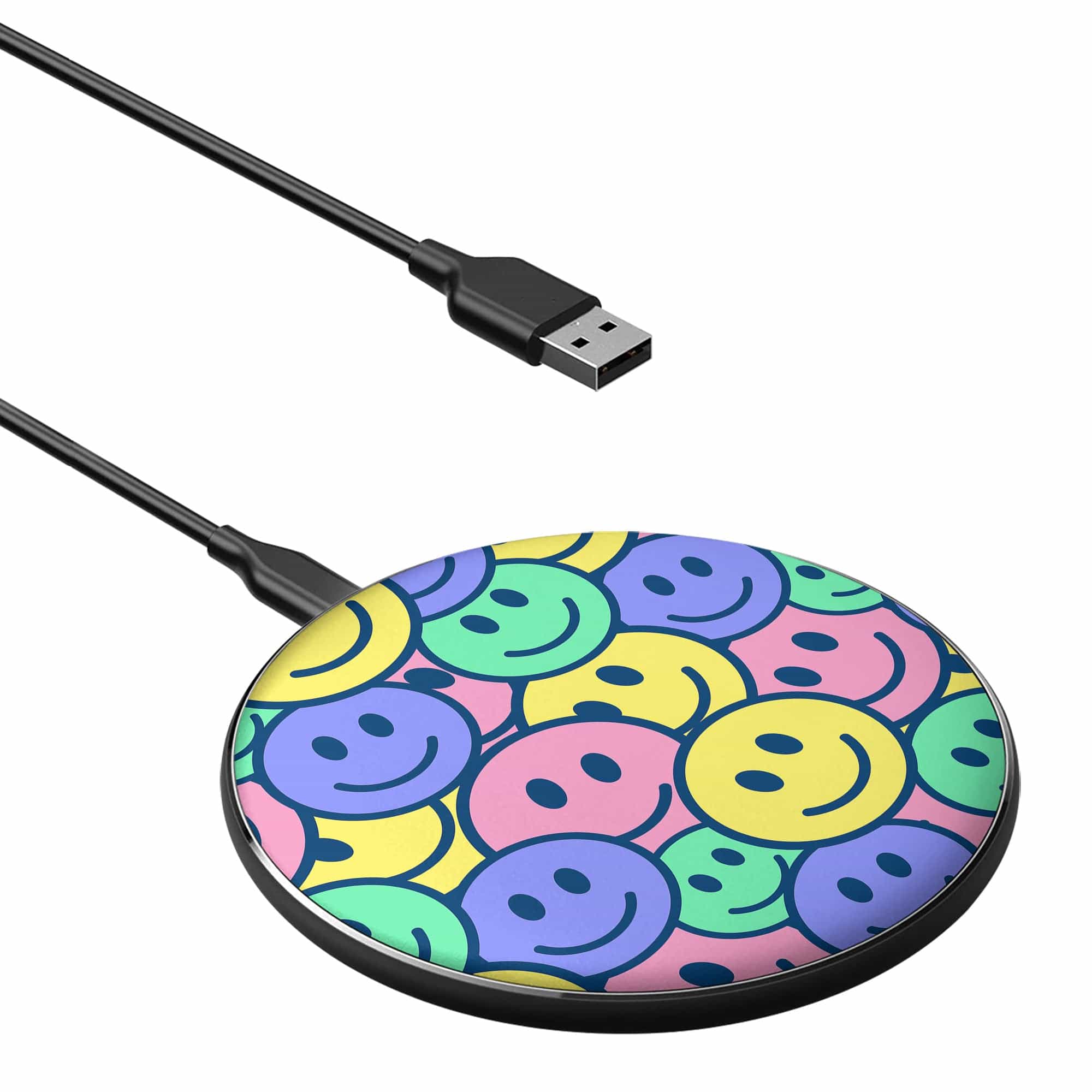 Groovy Smiles | Smiley Face Wireless Charging Pad in Black