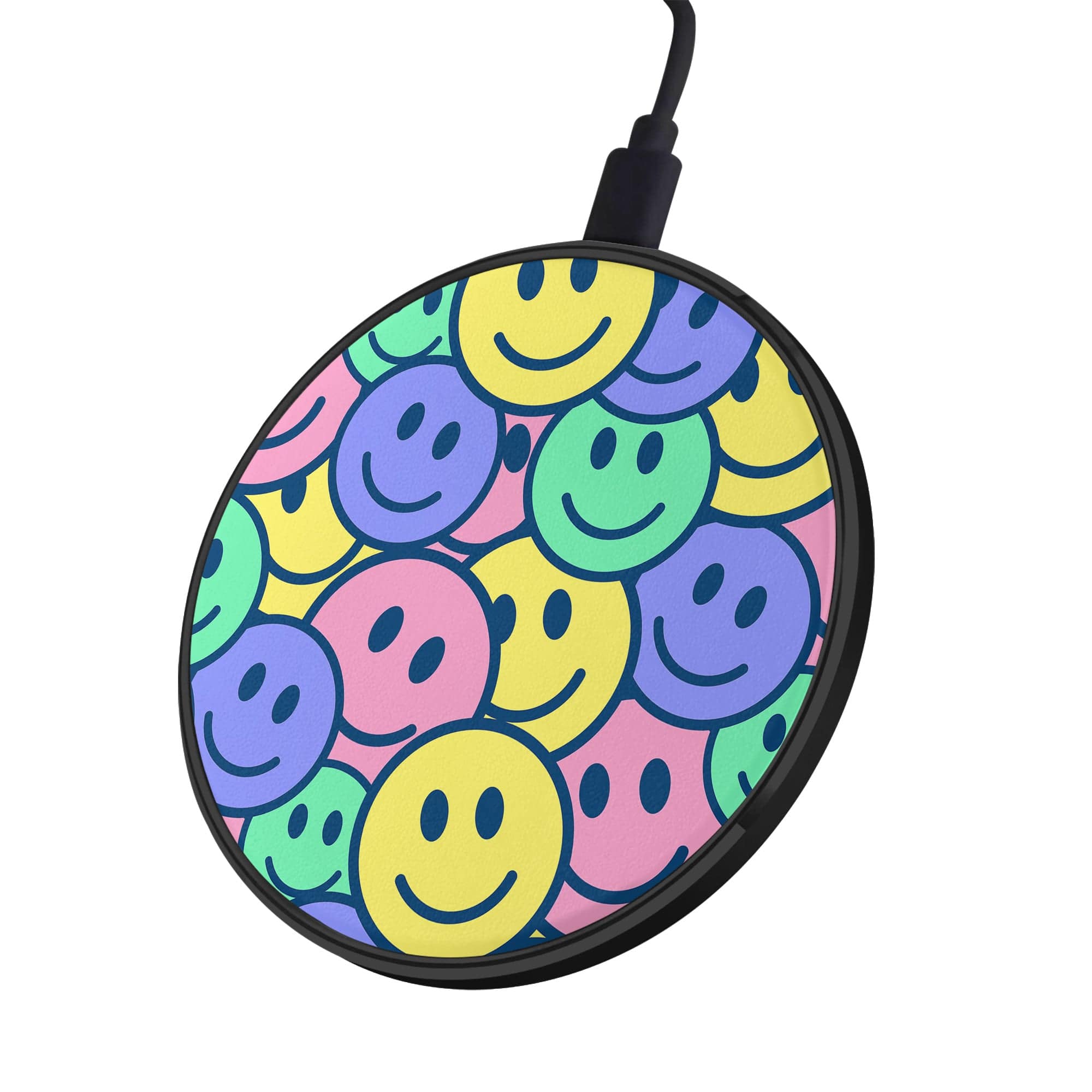 Groovy Smiles | Smiley Face Wireless Charging Pad in Black