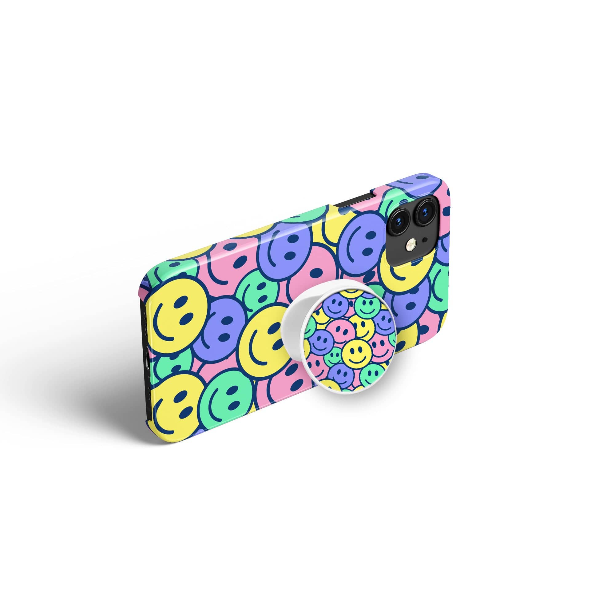 Groovy Smiles | Smiley Face Foldable Phone Grip in White