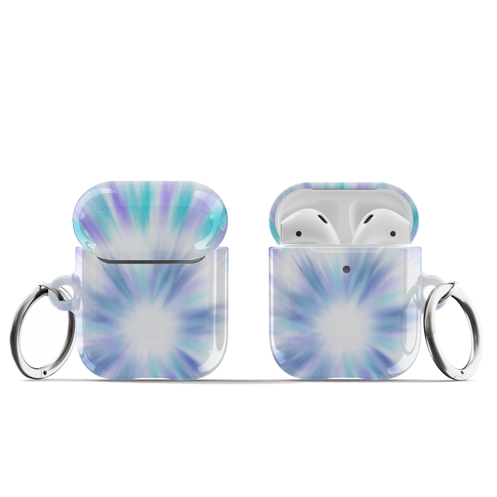 Into the Light | Tie Dye Apple AirPods Case for AirPods 1&2 Silver