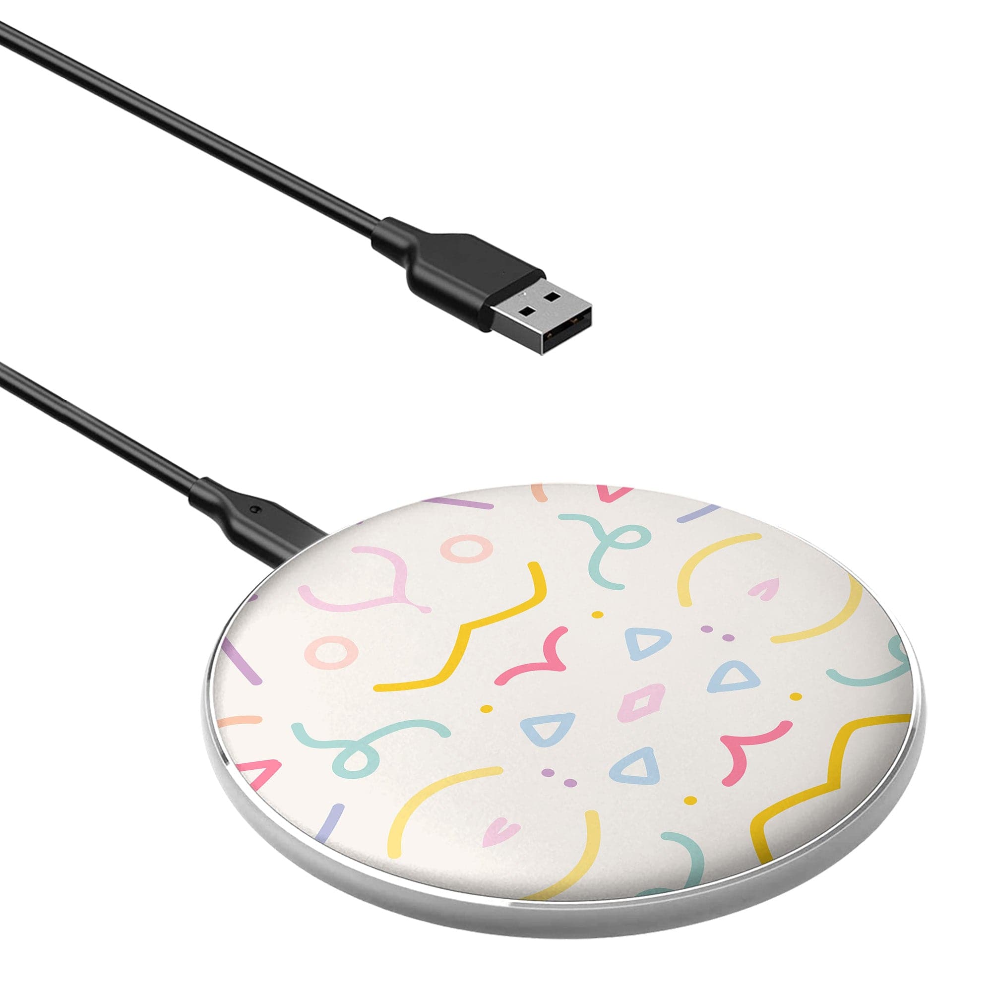 It's a Party | Confetti Pattern Wireless Charging Pad in Silver