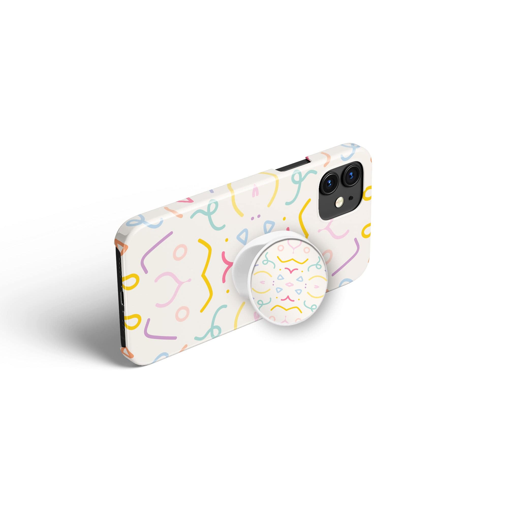 It's a Party | Confetti Pattern Foldable Phone Grip in White