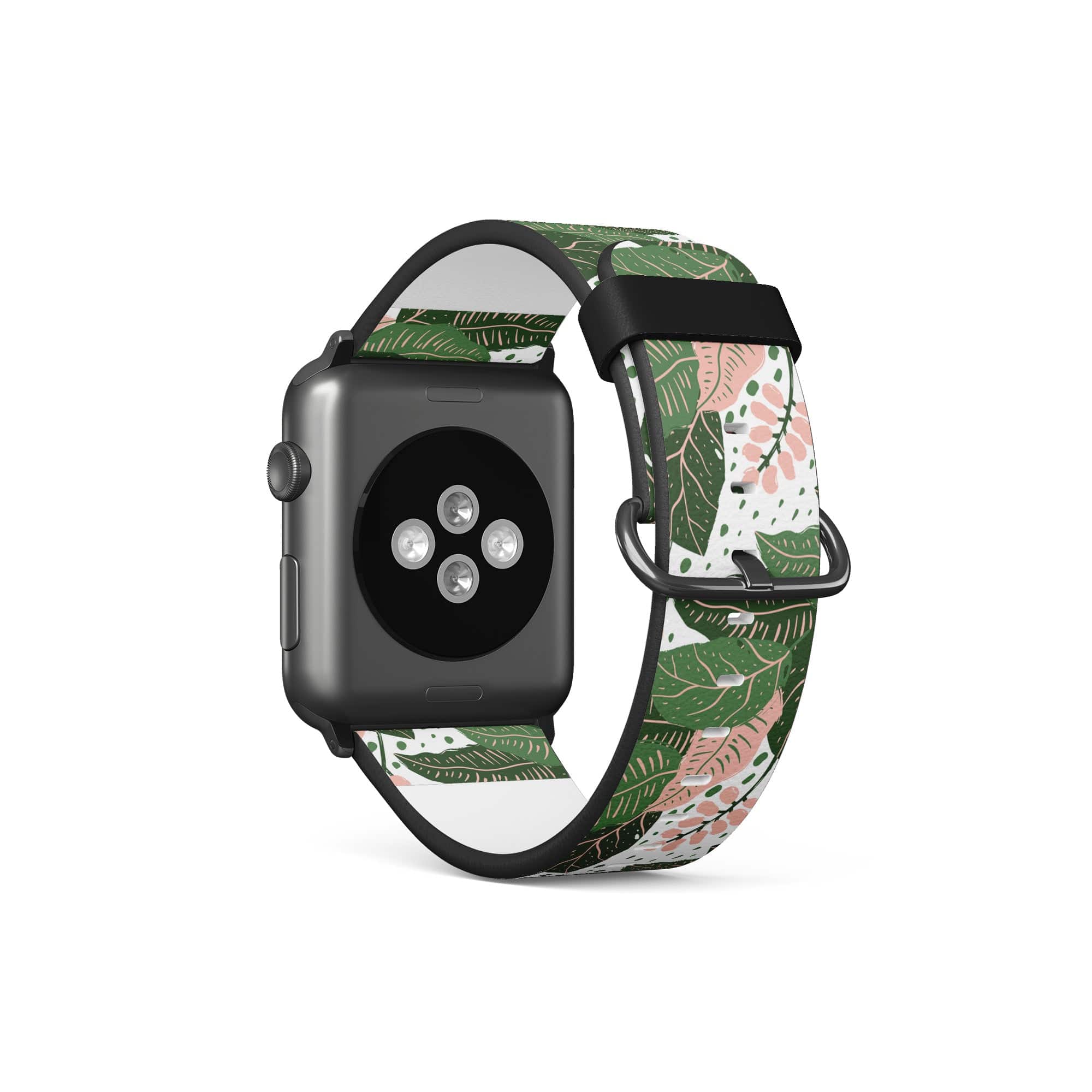 Laying in the Shade | Tropical Leaves Floral Apple Watch Band for 38/40/41 mm Watch in Black