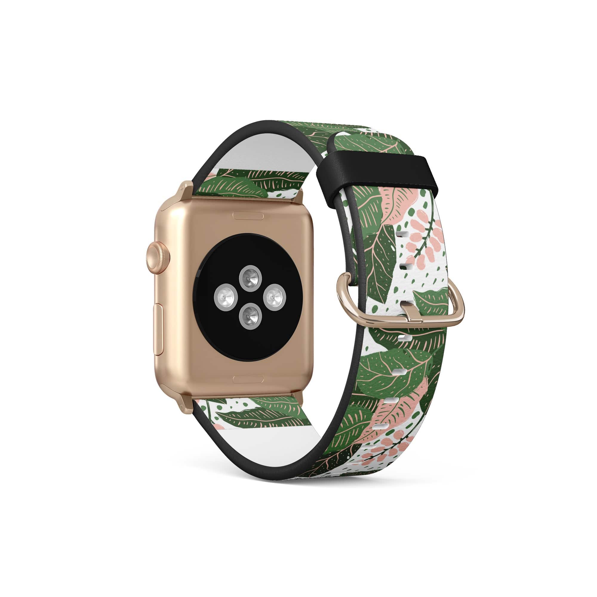 Laying in the Shade | Tropical Leaves Floral Apple Watch Band for 38/40/41 mm Watch in Gold