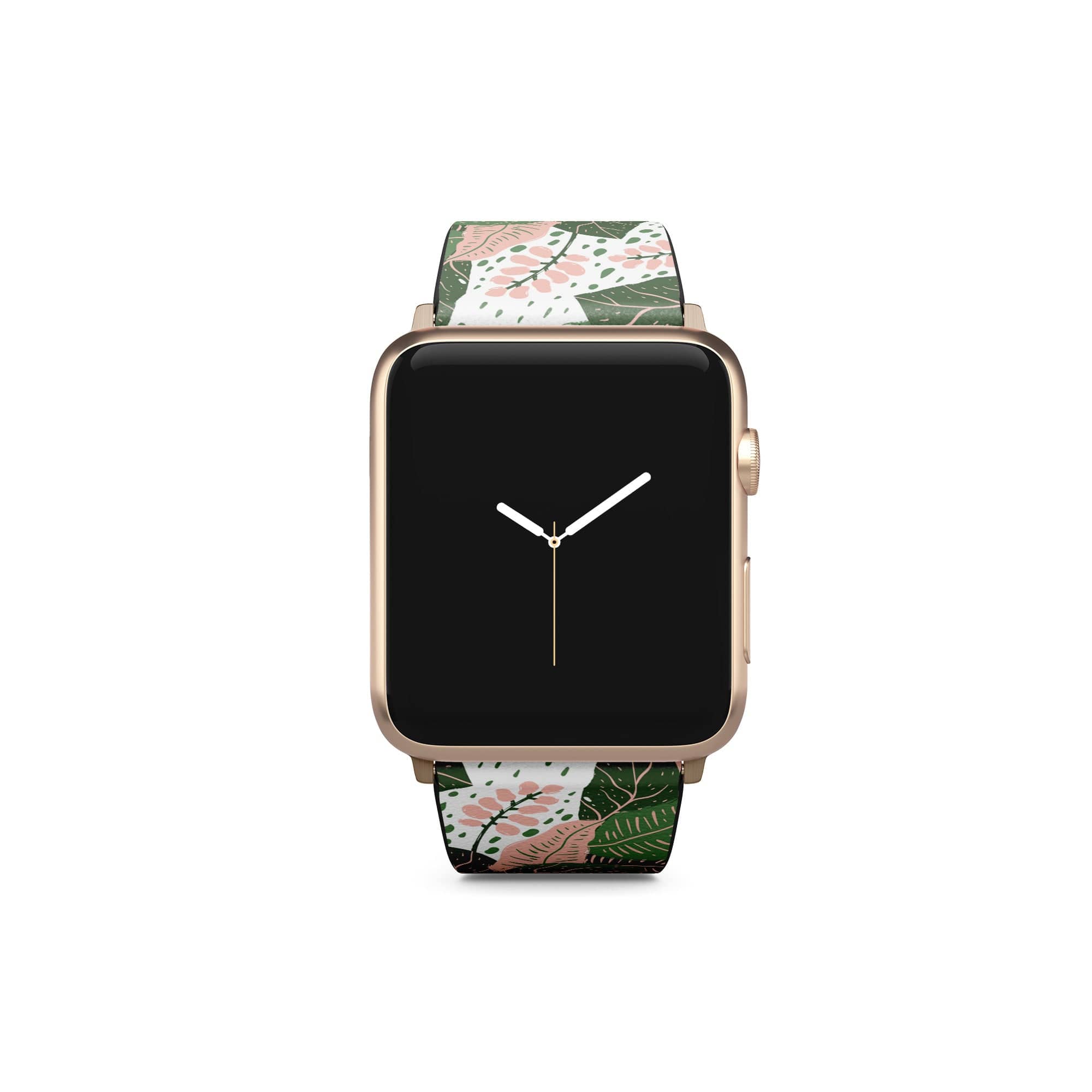 Laying in the Shade | Tropical Leaves Floral Apple Watch Band for 38/40/41 mm Watch in Gold