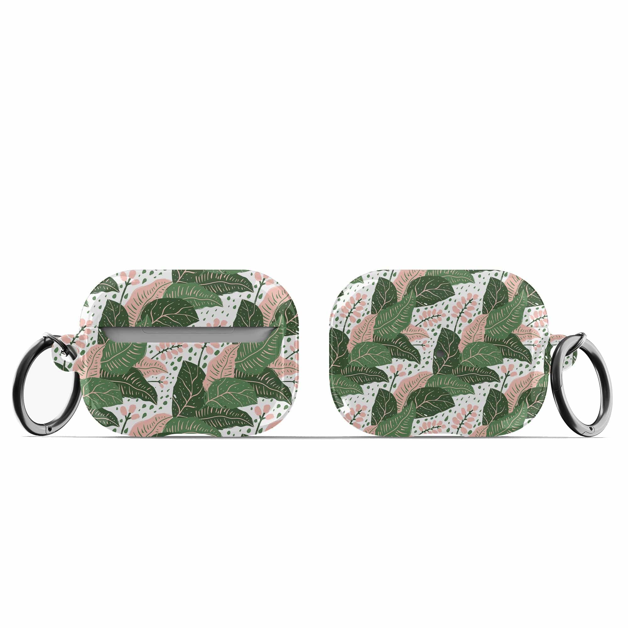 Laying in the Shade | Tropical Leaves Floral Apple AirPods Case for AirPods 3 & AirPods Pro 1&2 Black