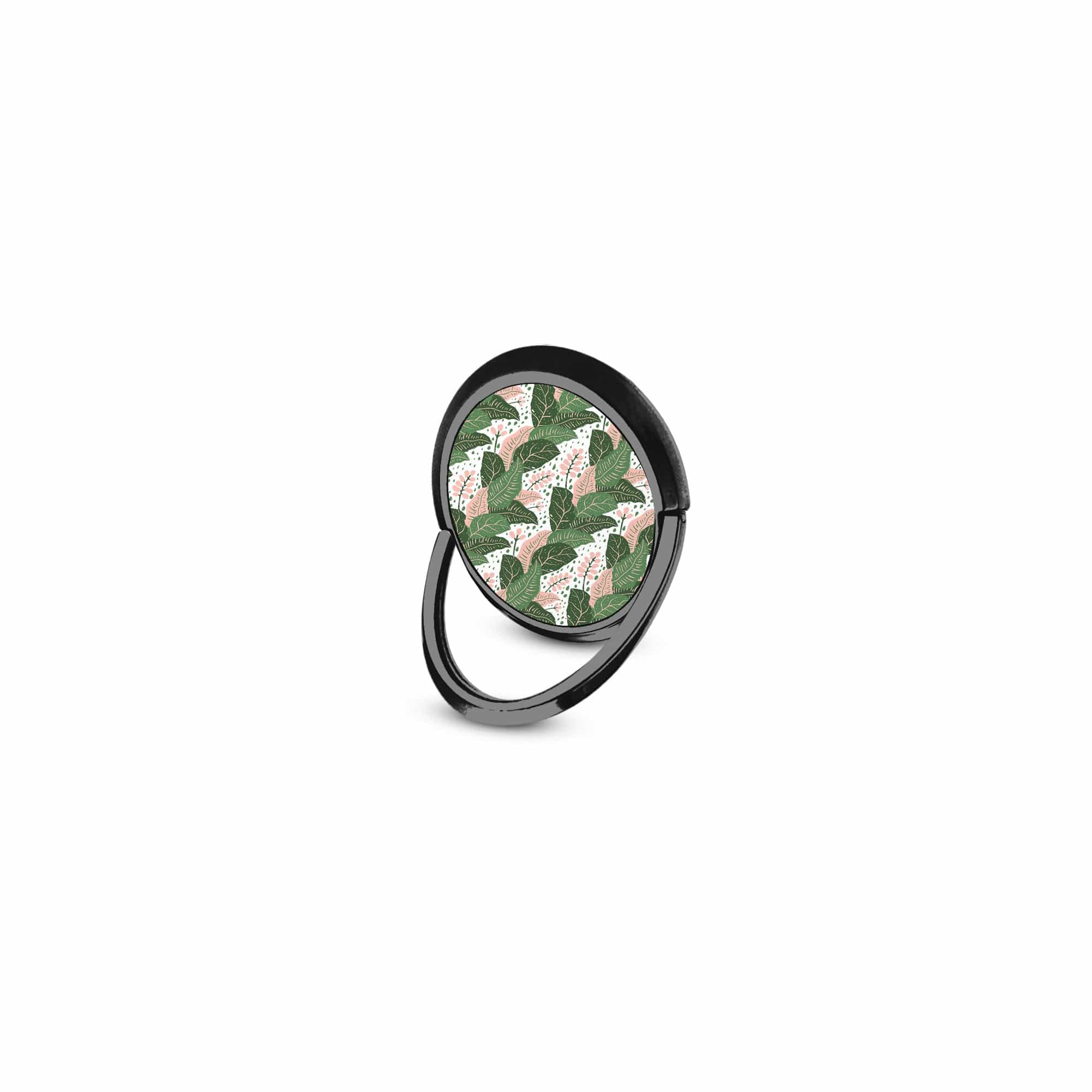 Laying in the Shade | Tropical Leaves Floral Ring Holder in Black