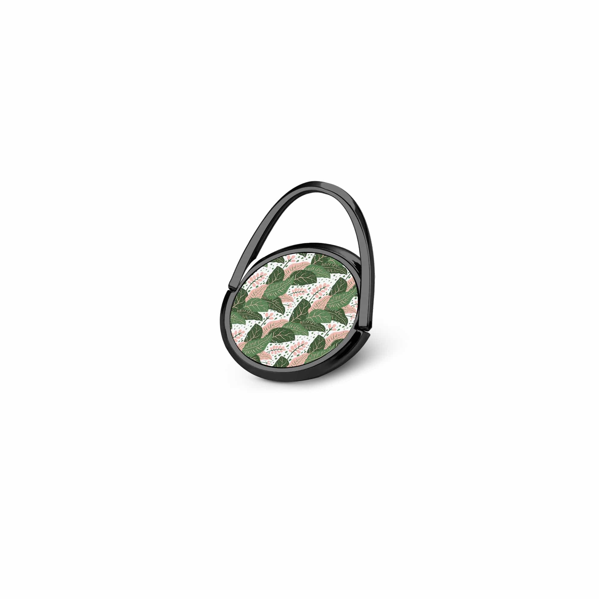 Laying in the Shade | Tropical Leaves Floral Ring Holder in Black