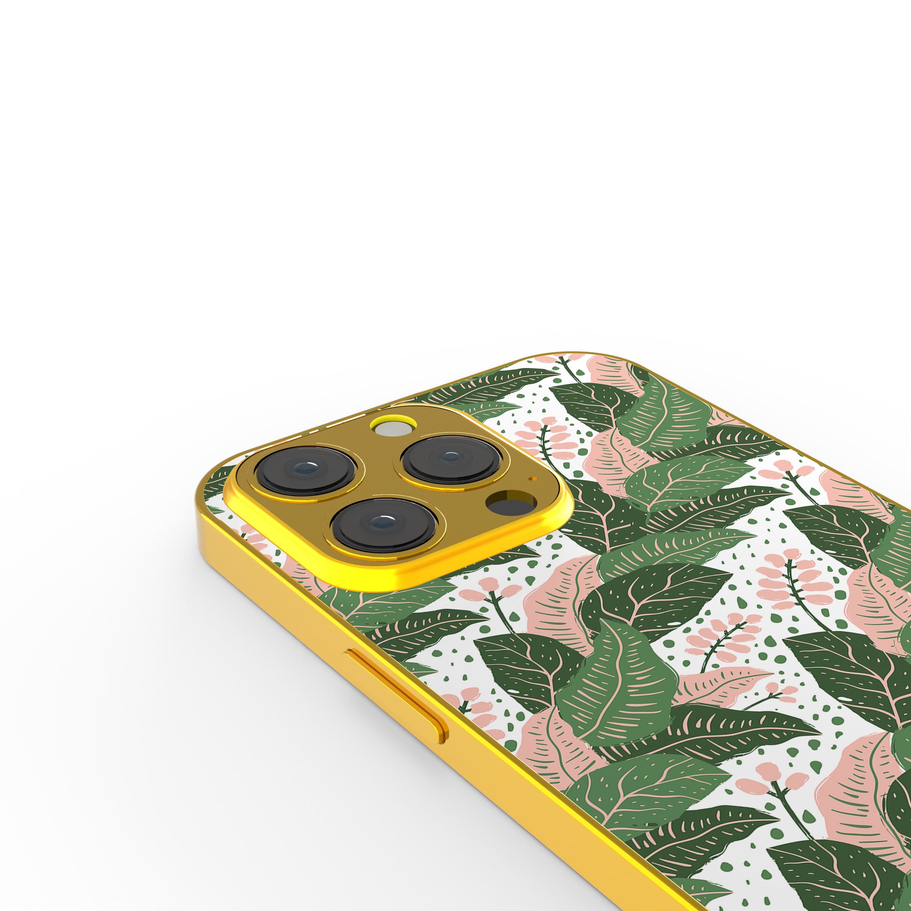 Laying in the Shade | Tropical Leaves Floral Precious Metals Case in Gold