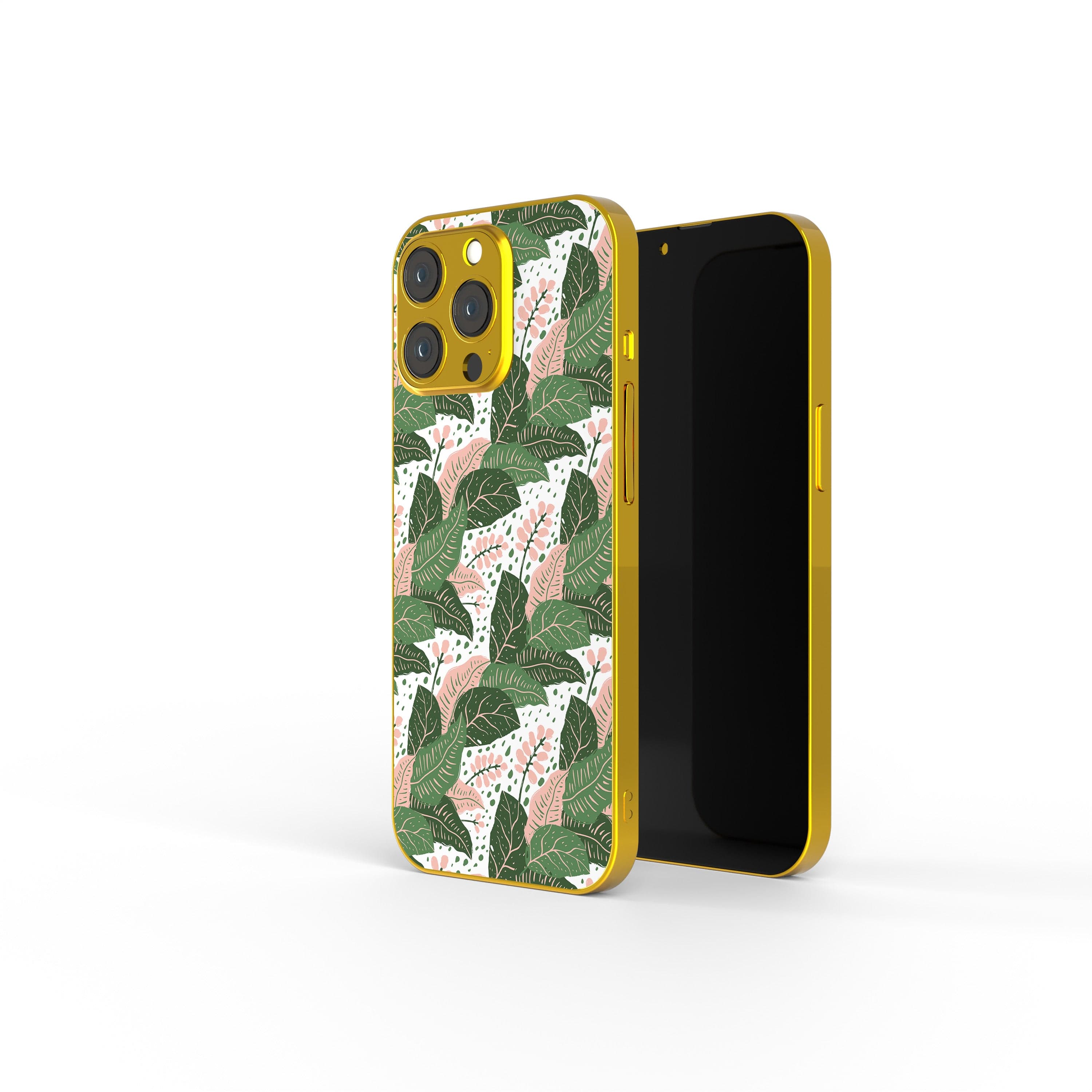 Laying in the Shade | Tropical Leaves Floral Precious Metals Case in Gold