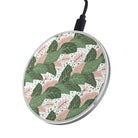 Laying in the Shade | Tropical Leaves Floral Wireless Charging Pad in Silver