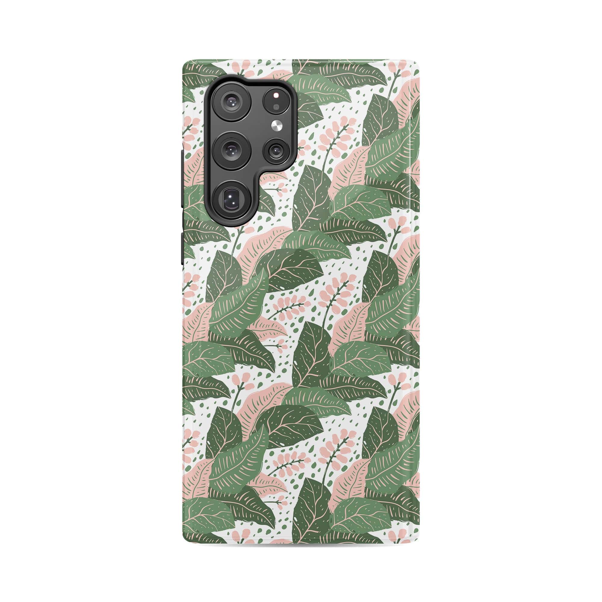 Laying in the Shade | Tropical Leaves Floral Samsung Case Tough for Galaxy S22 Ultra