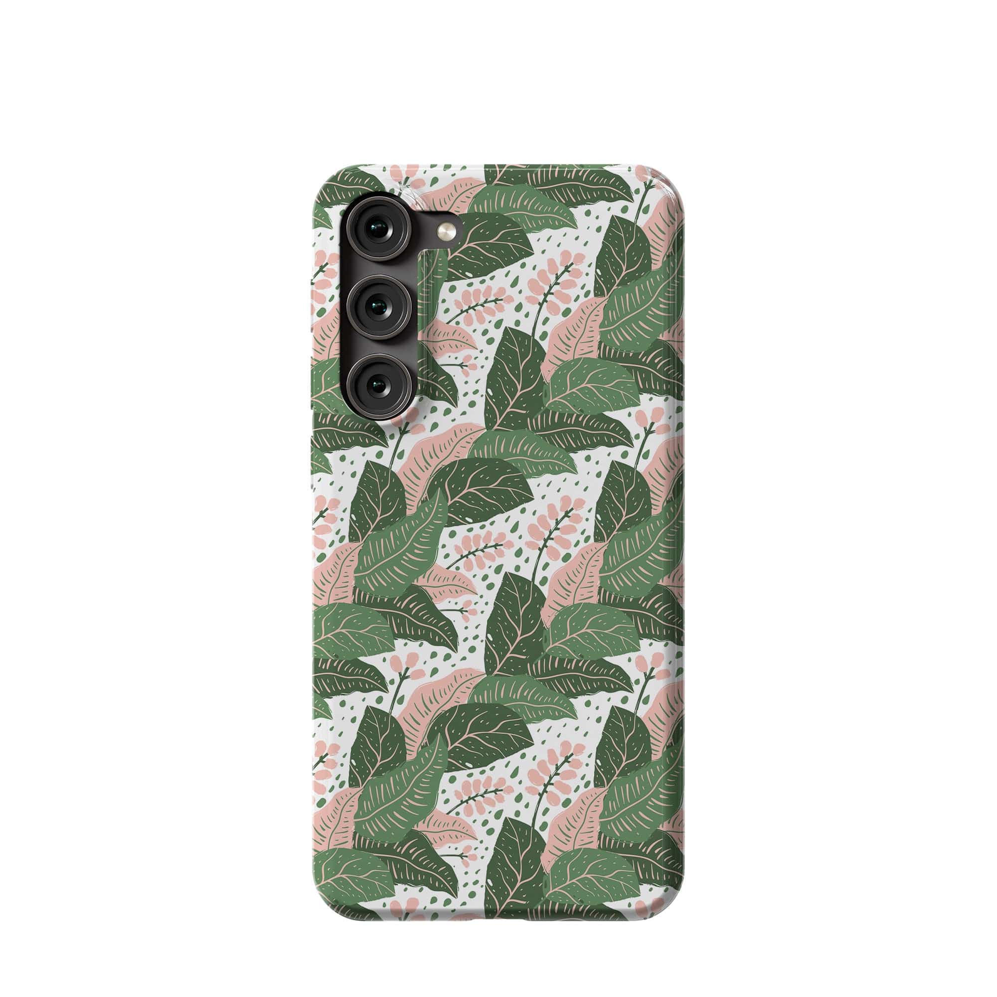 Laying in the Shade | Tropical Leaves Floral Samsung Case Slim for Galaxy S23 Plus