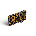 Long Reach | Giraffe Print Foldable Phone Grip in Black