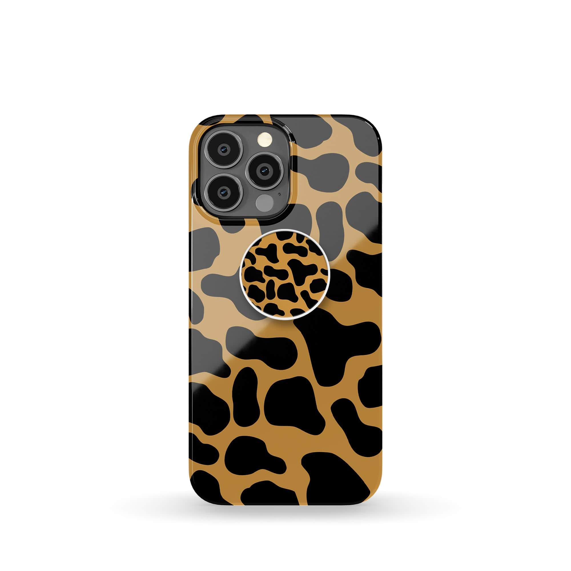 Long Reach | Giraffe Print Foldable Phone Grip in White