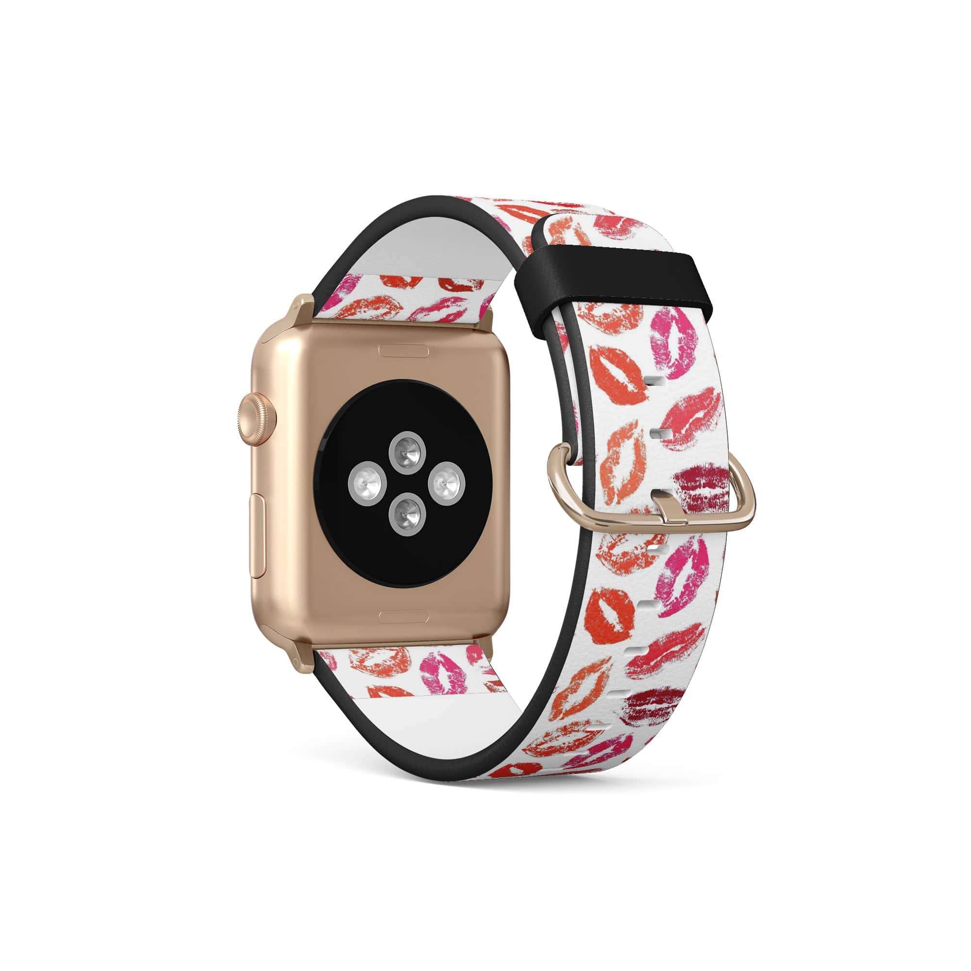 Love Note | Lip Print Apple Watch Band for 38/40/41 mm Watch in Gold