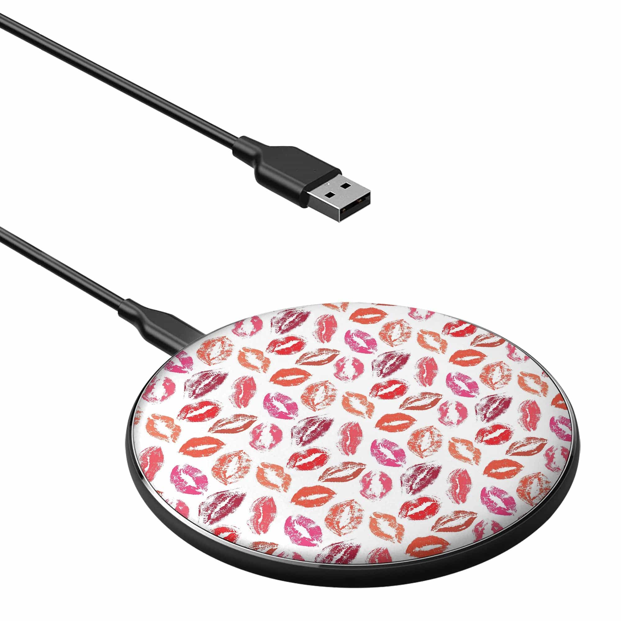 Love Note | Lip Print Wireless Charging Pad in Black