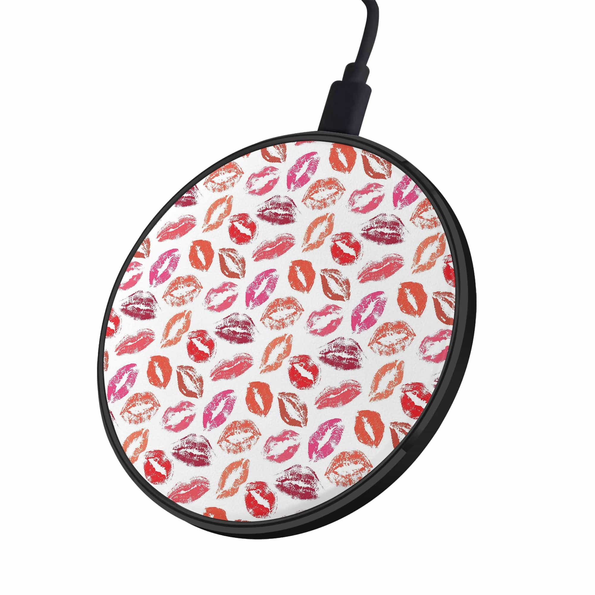 Love Note | Lip Print Wireless Charging Pad in Black