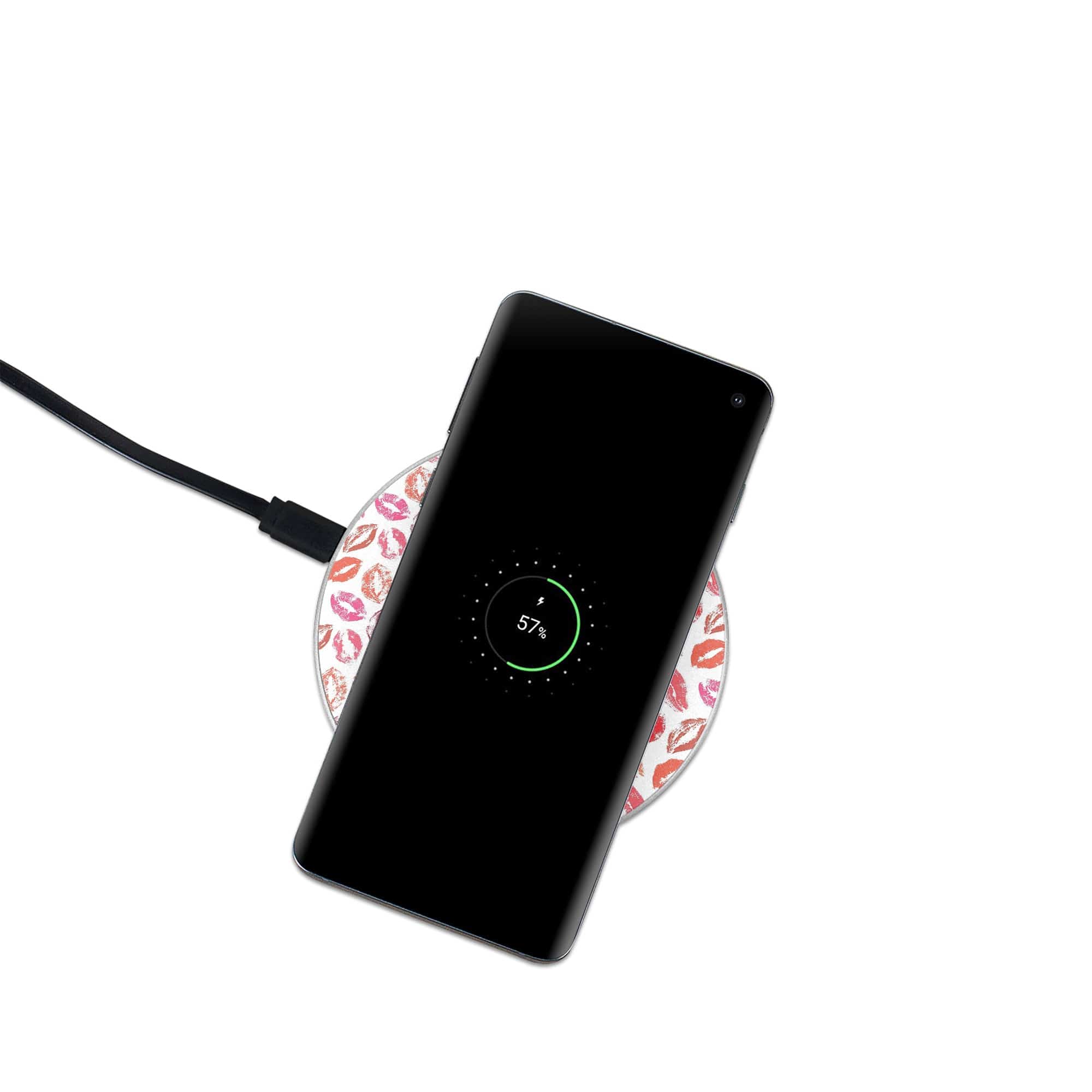 Love Note | Lip Print Wireless Charging Pad in Silver