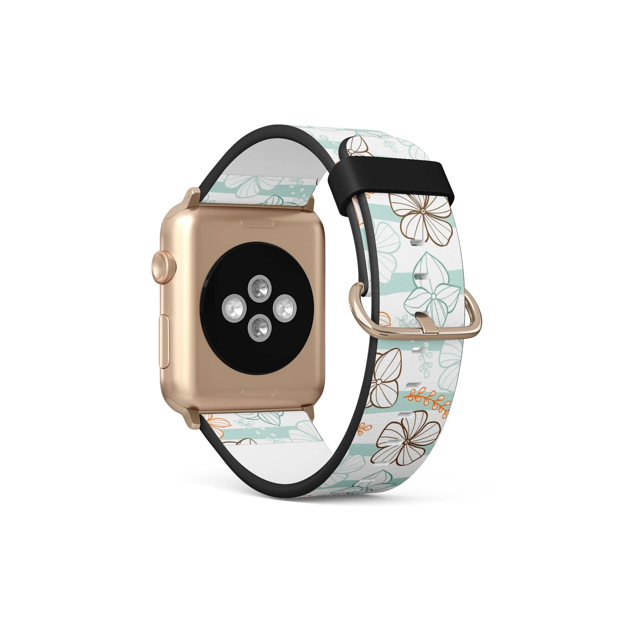 Morning Surf | Aquatic Flowers Floral Apple Watch Band for 38/40/41 mm Watch in Gold