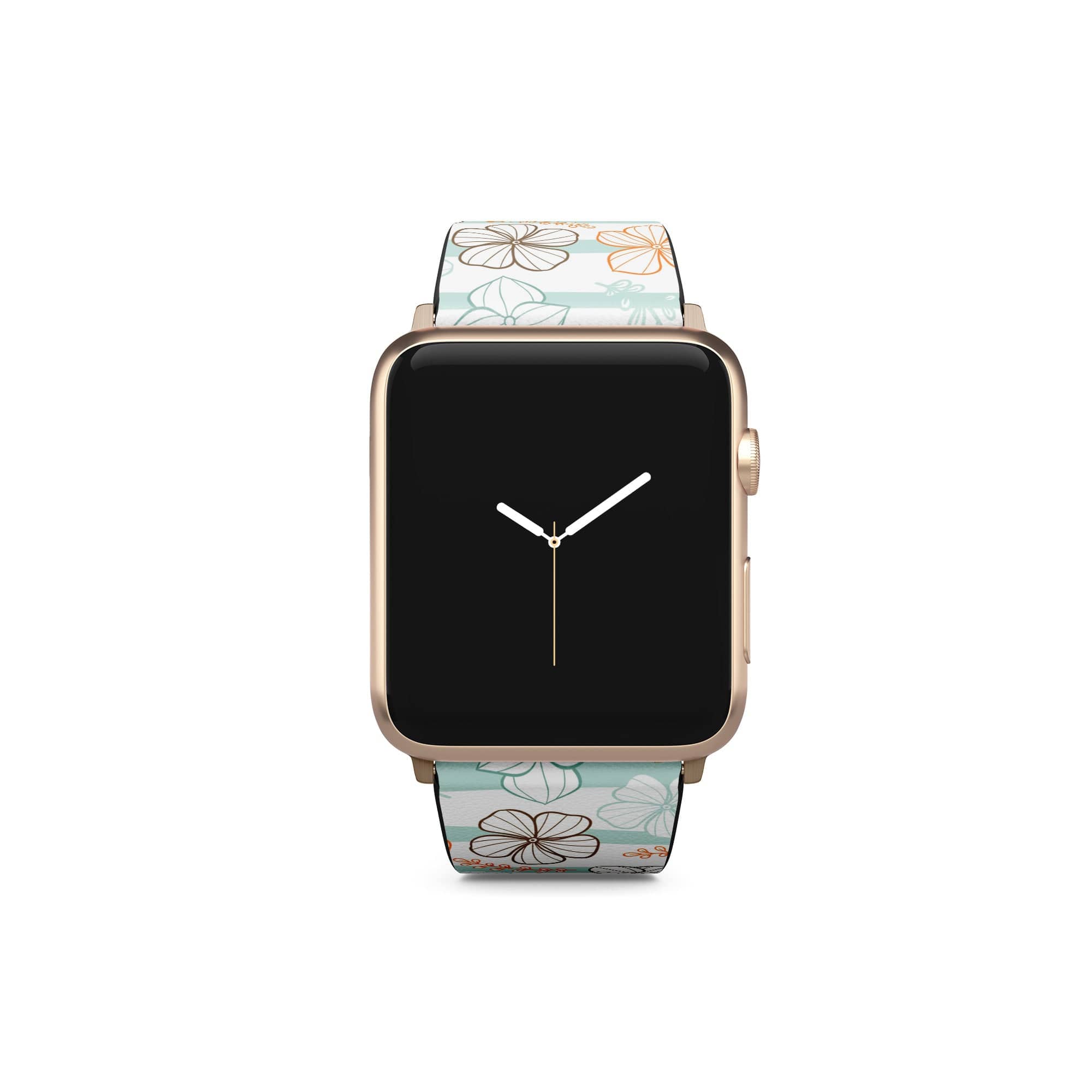 Morning Surf | Aquatic Flowers Floral Apple Watch Band for 38/40/41 mm Watch in Gold