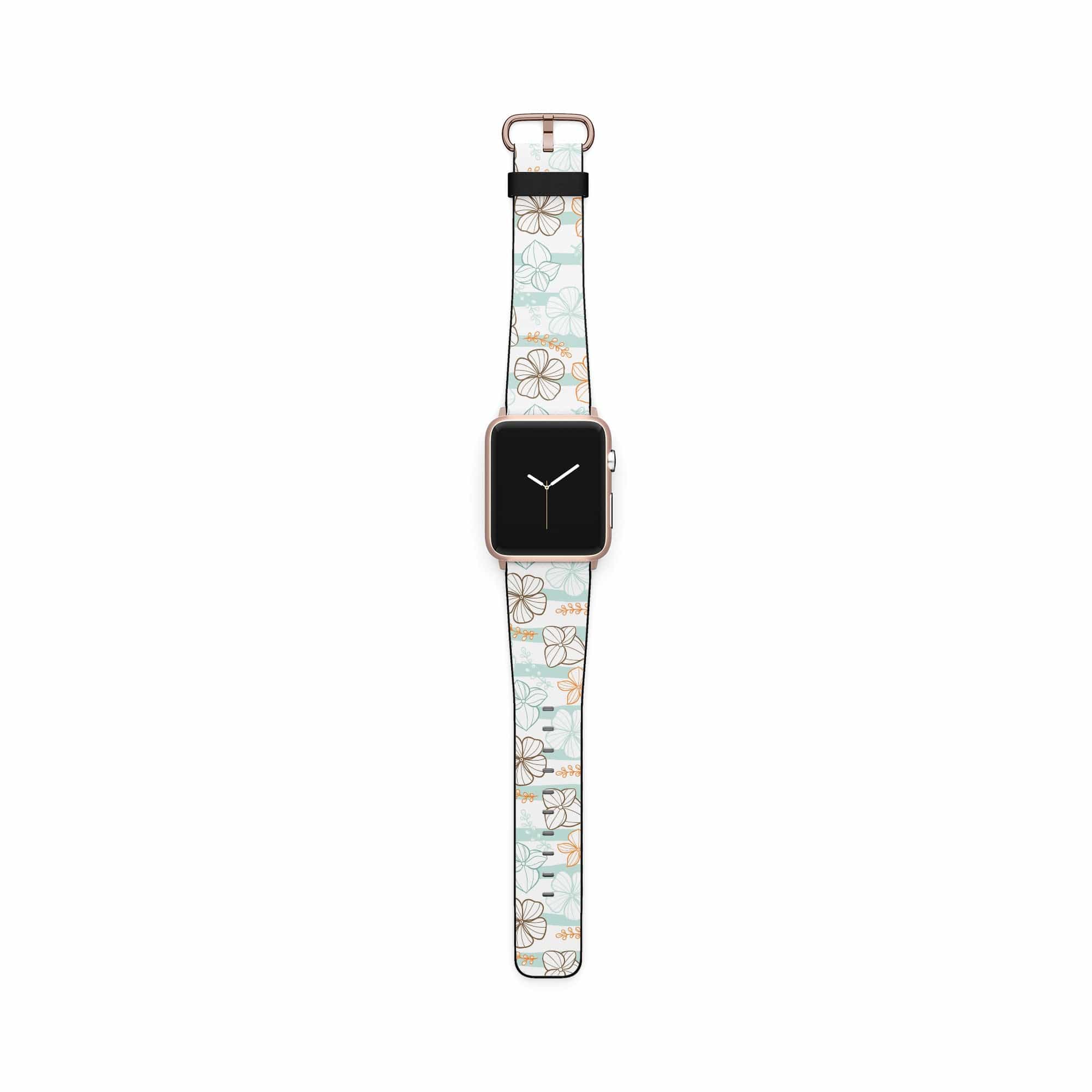 Morning Surf | Aquatic Flowers Floral Apple Watch Band for 38/40/41 mm Watch in Rose Gold