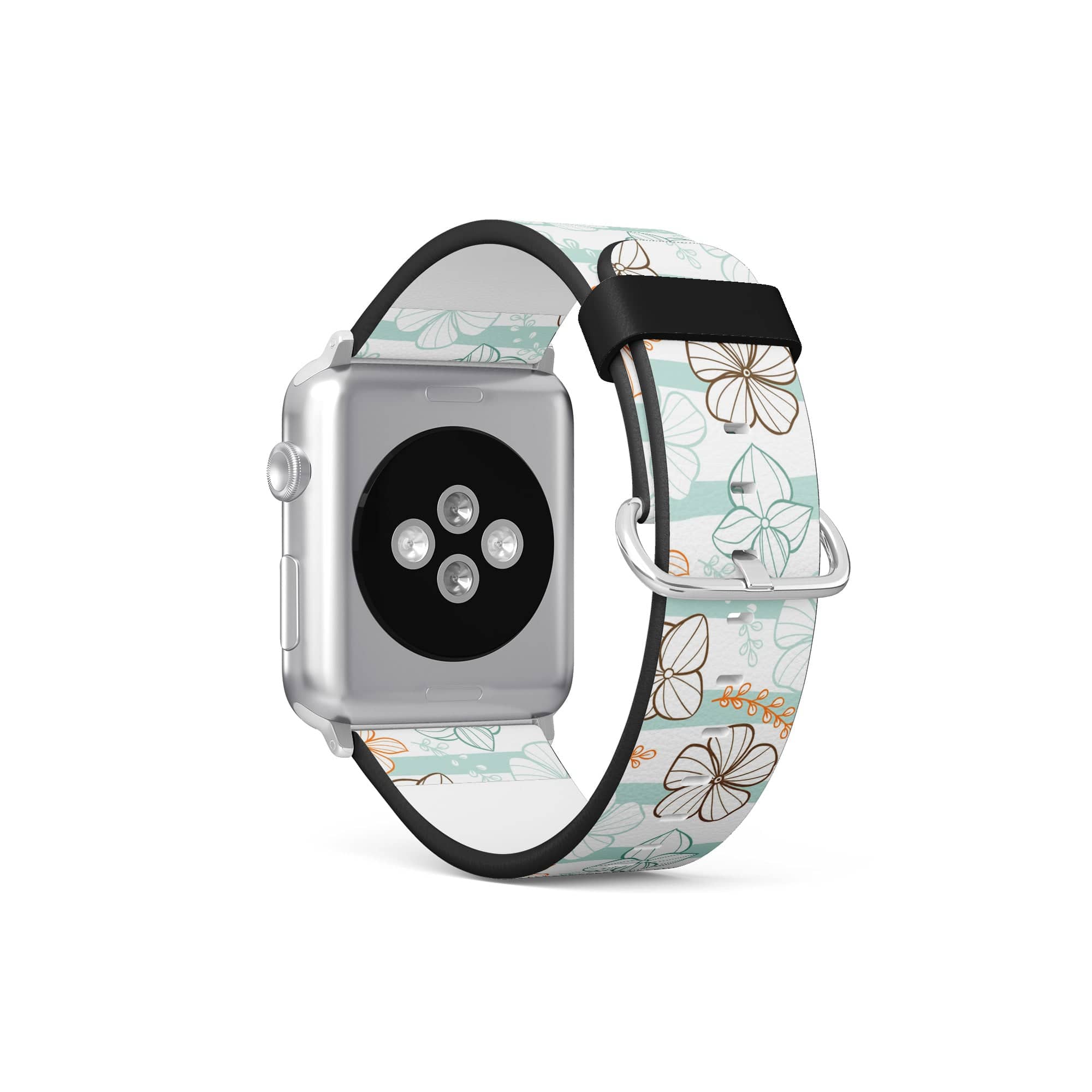 Morning Surf | Aquatic Flowers Floral Apple Watch Band for 38/40/41 mm Watch in Silver