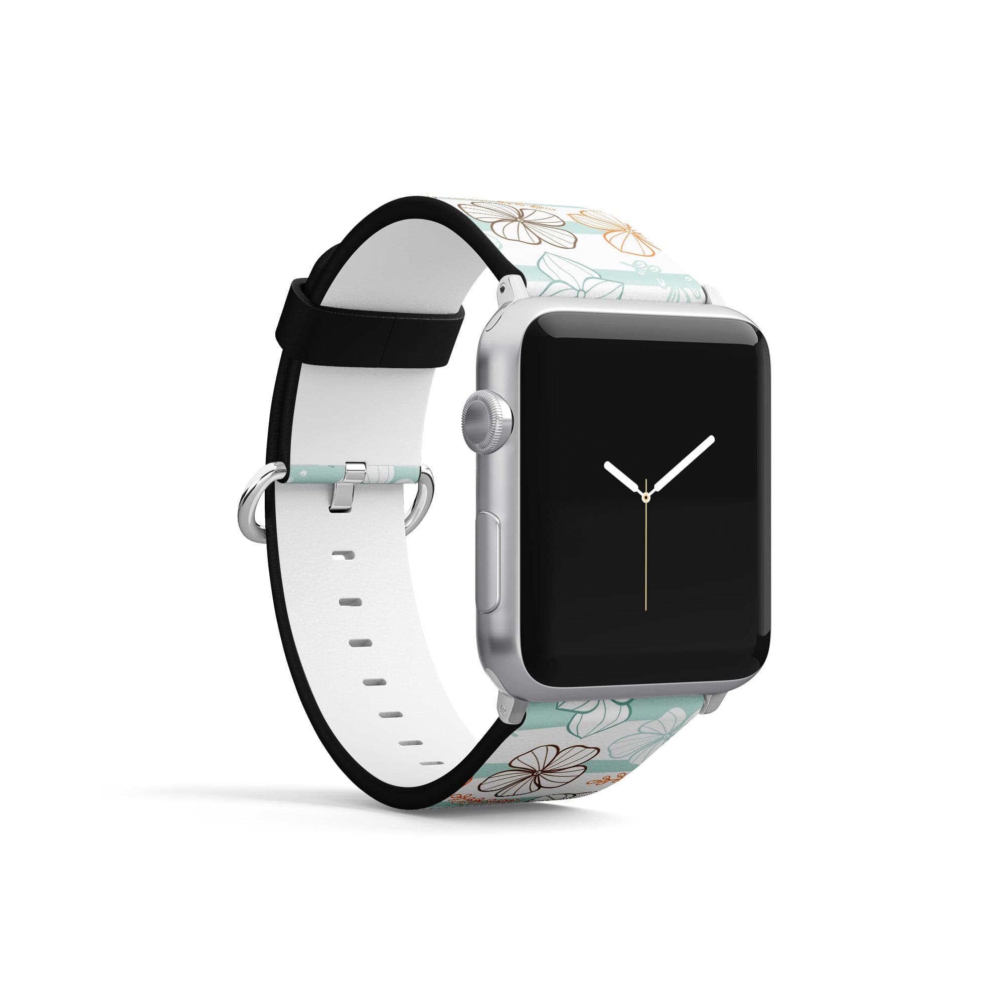 Morning Surf | Aquatic Flowers Floral Apple Watch Band for 38/40/41 mm Watch in Silver