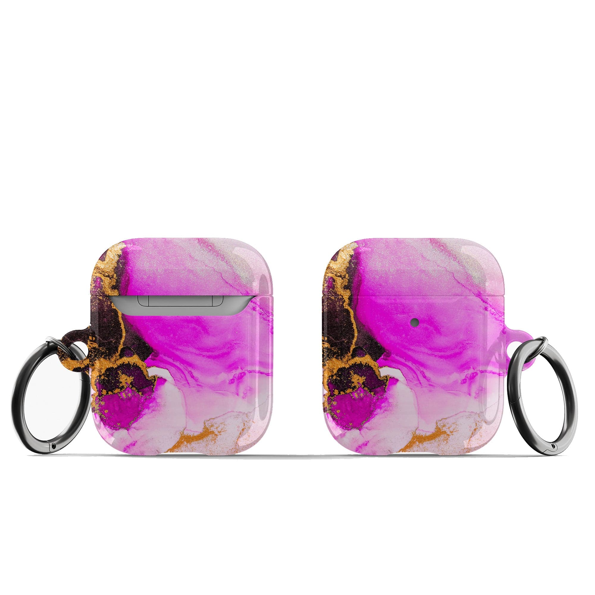 Notes of Pink | Marble Apple AirPods Case for AirPods 1&2 Black