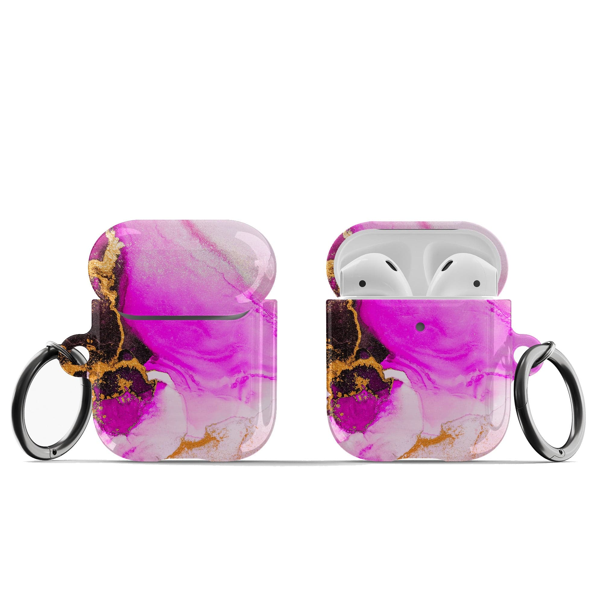 Notes of Pink | Marble Apple AirPods Case for AirPods 1&2 Black