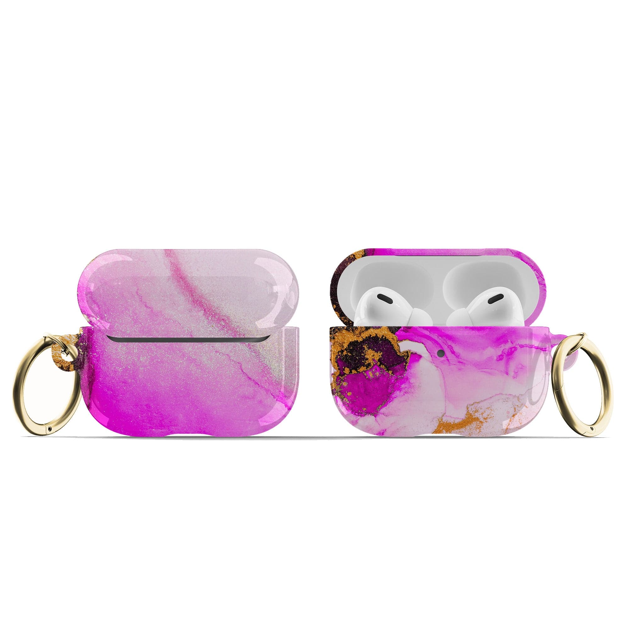 Notes of Pink | Marble Apple AirPods Case for AirPods 3 & AirPods Pro 1&2 Gold