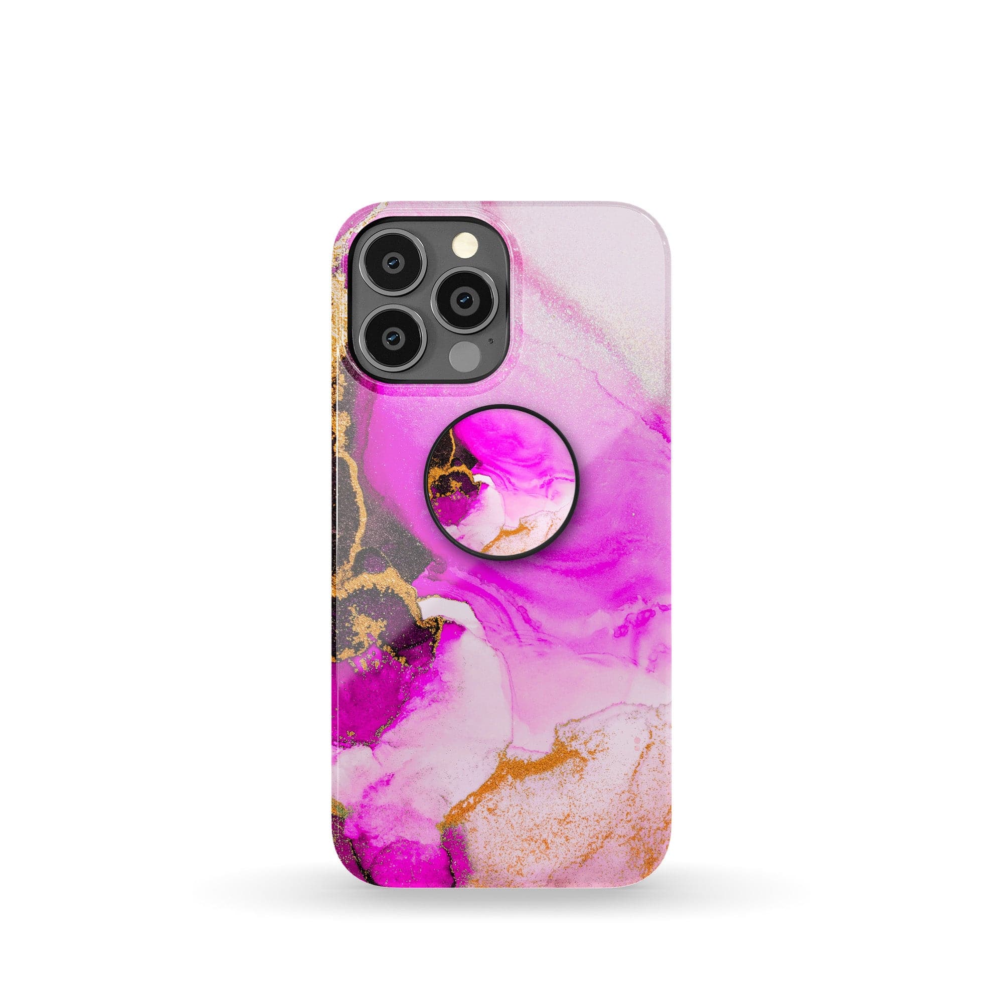 Notes of Pink | Marble Foldable Phone Grip in Black