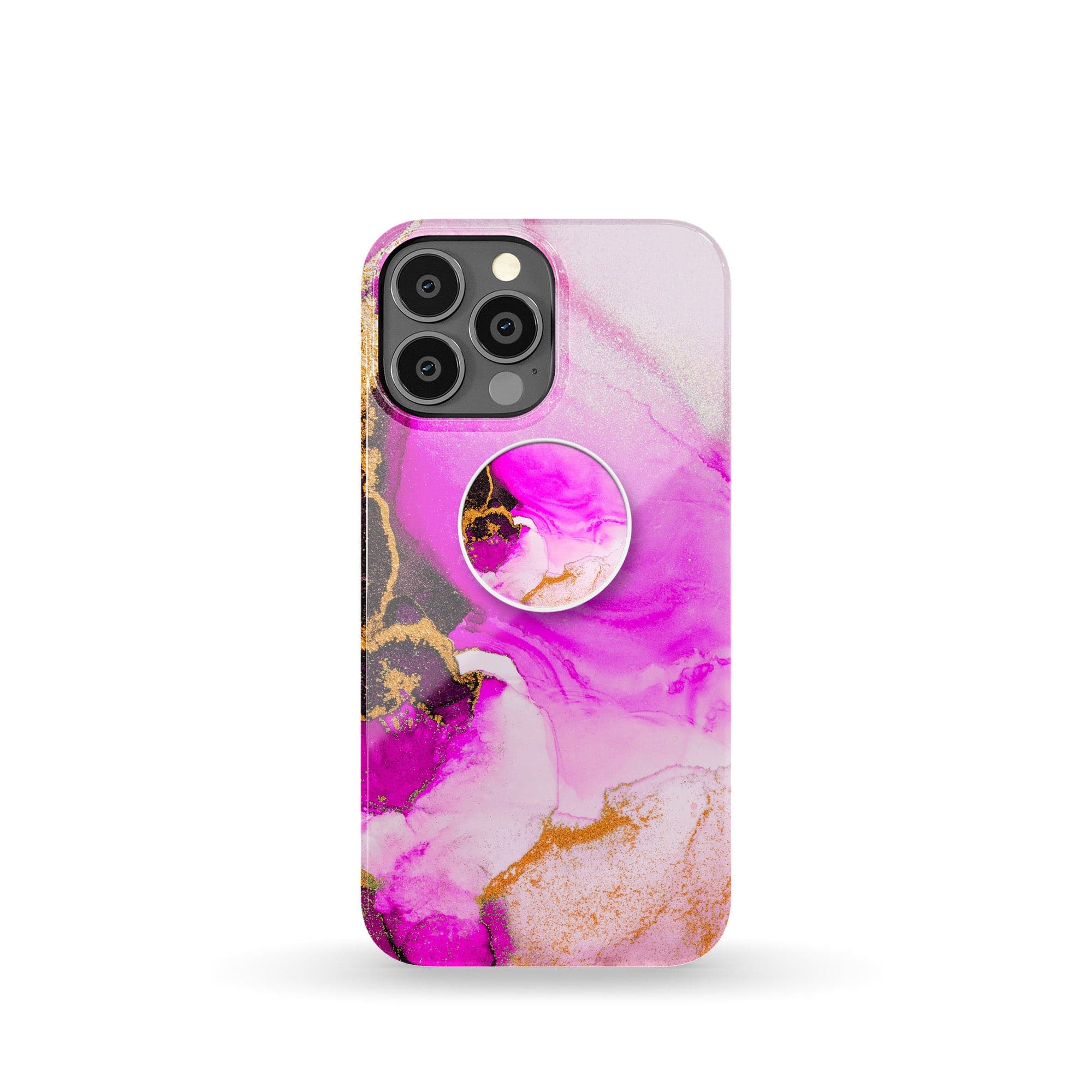 Notes of Pink | Marble Foldable Phone Grip in White