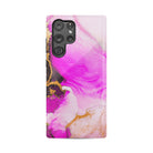 Notes of Pink | Marble Samsung Case Tough for Galaxy S22 Ultra