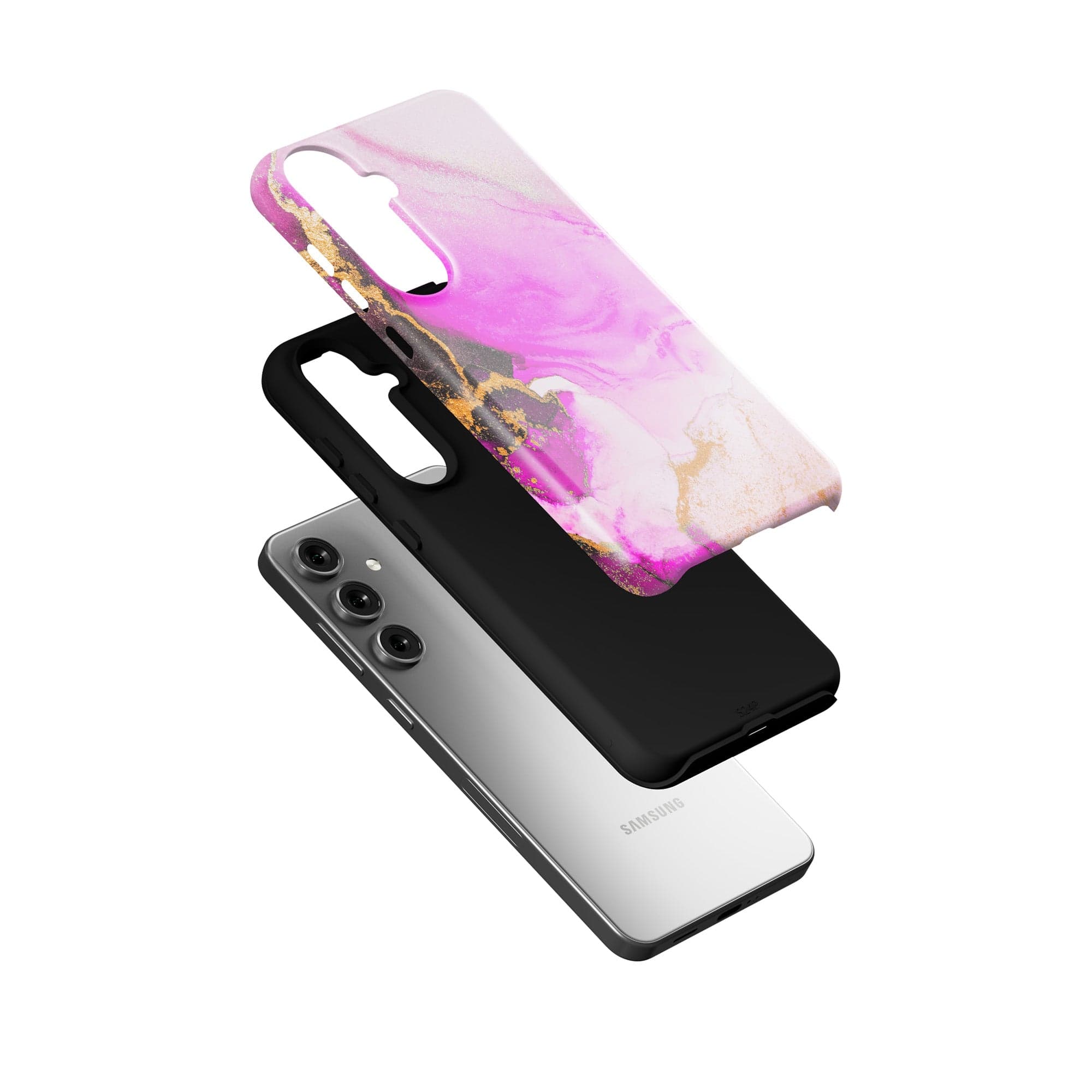 Notes of Pink | Marble Samsung Case Tough for Galaxy S24 Plus