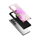 Notes of Pink | Marble Samsung Case Tough for Galaxy S24 Ultra