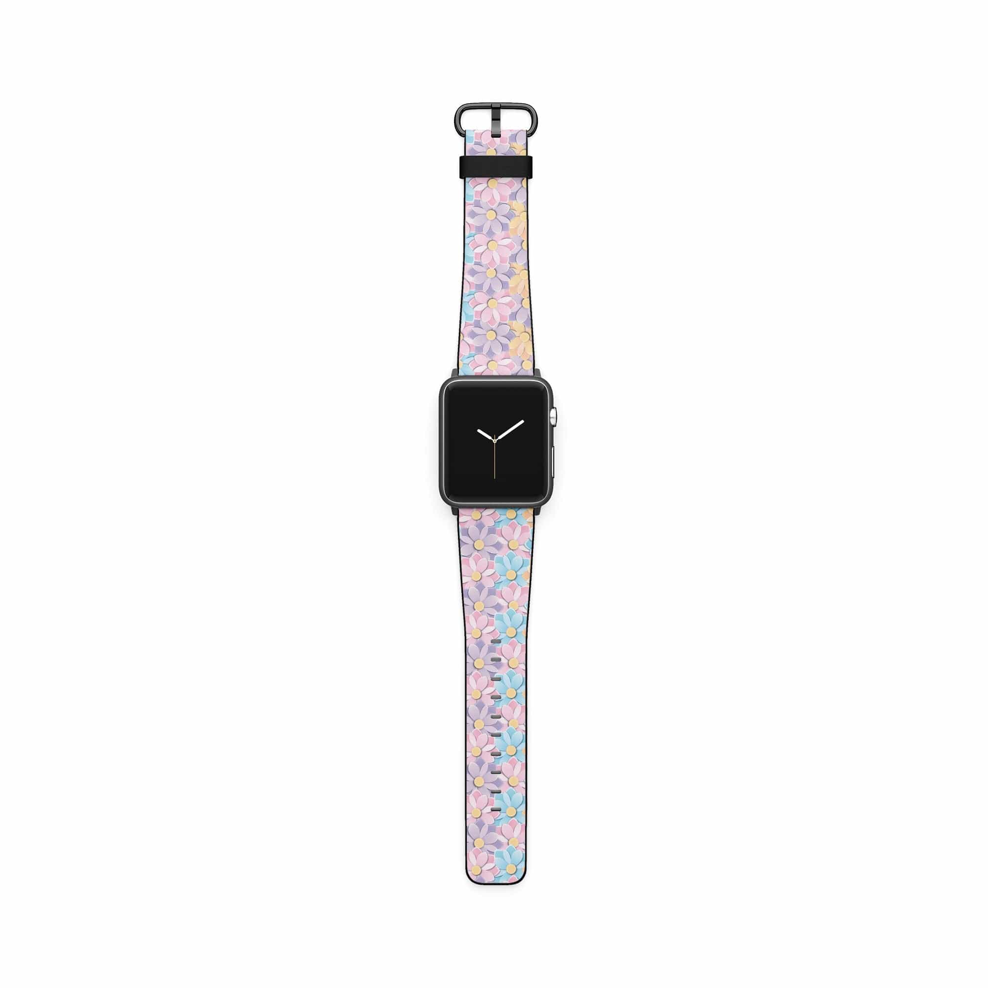 Origami Explosion | Paper Flowers Floral Apple Watch Band for 38/40/41 mm Watch in Black