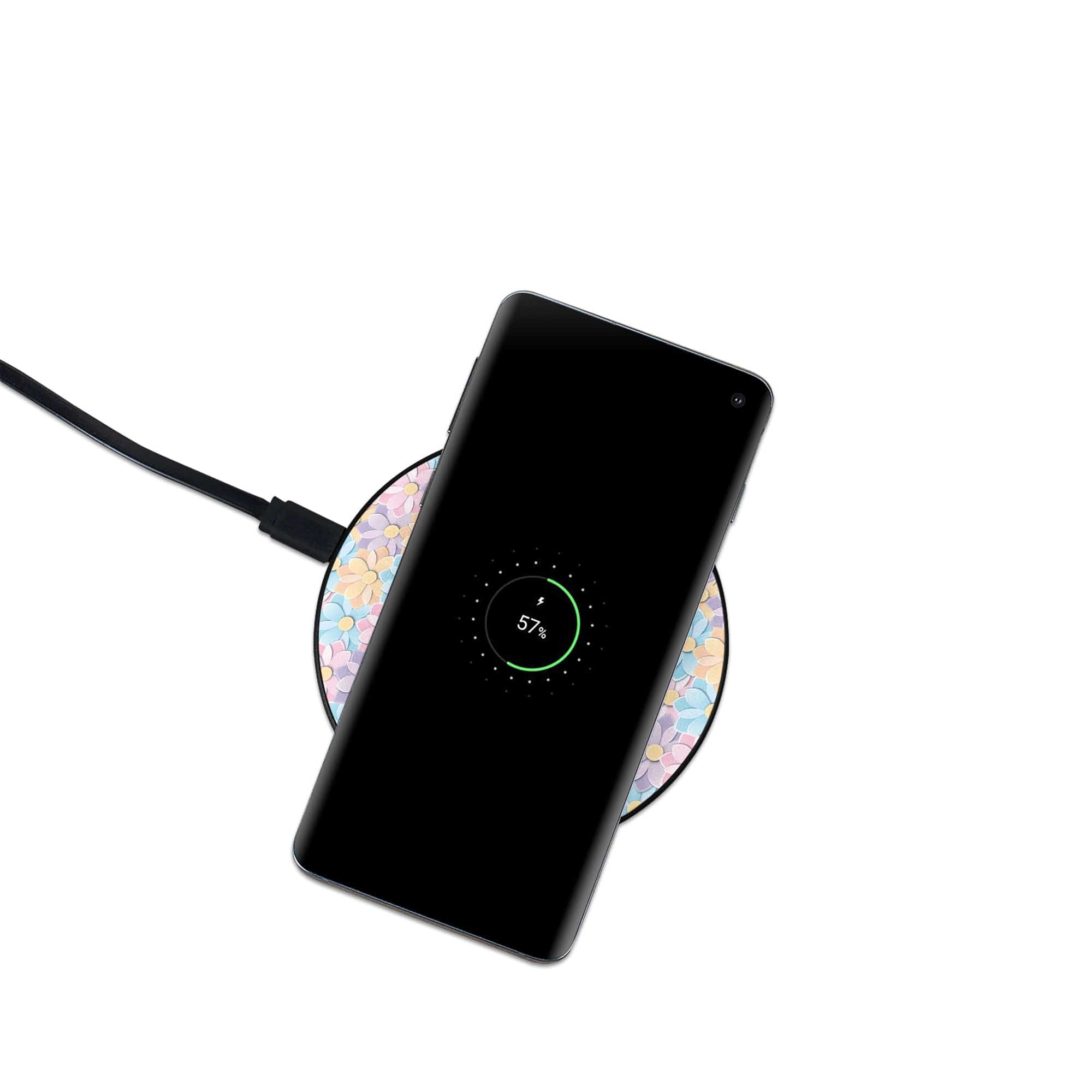 Origami Explosion | Paper Flowers Floral Wireless Charging Pad in Black