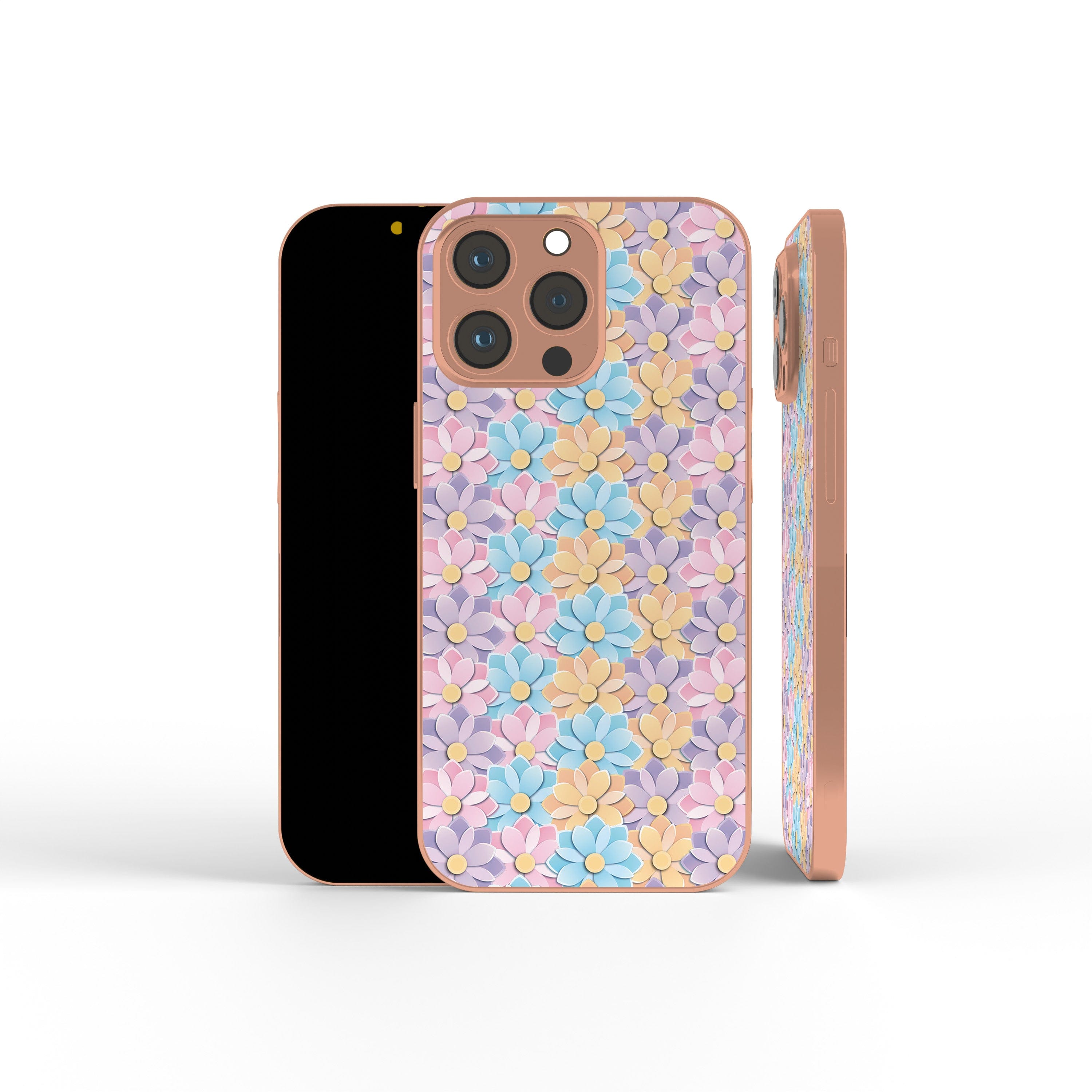 Origami Explosion | Paper Flowers Floral Precious Metals Case in Rose Gold