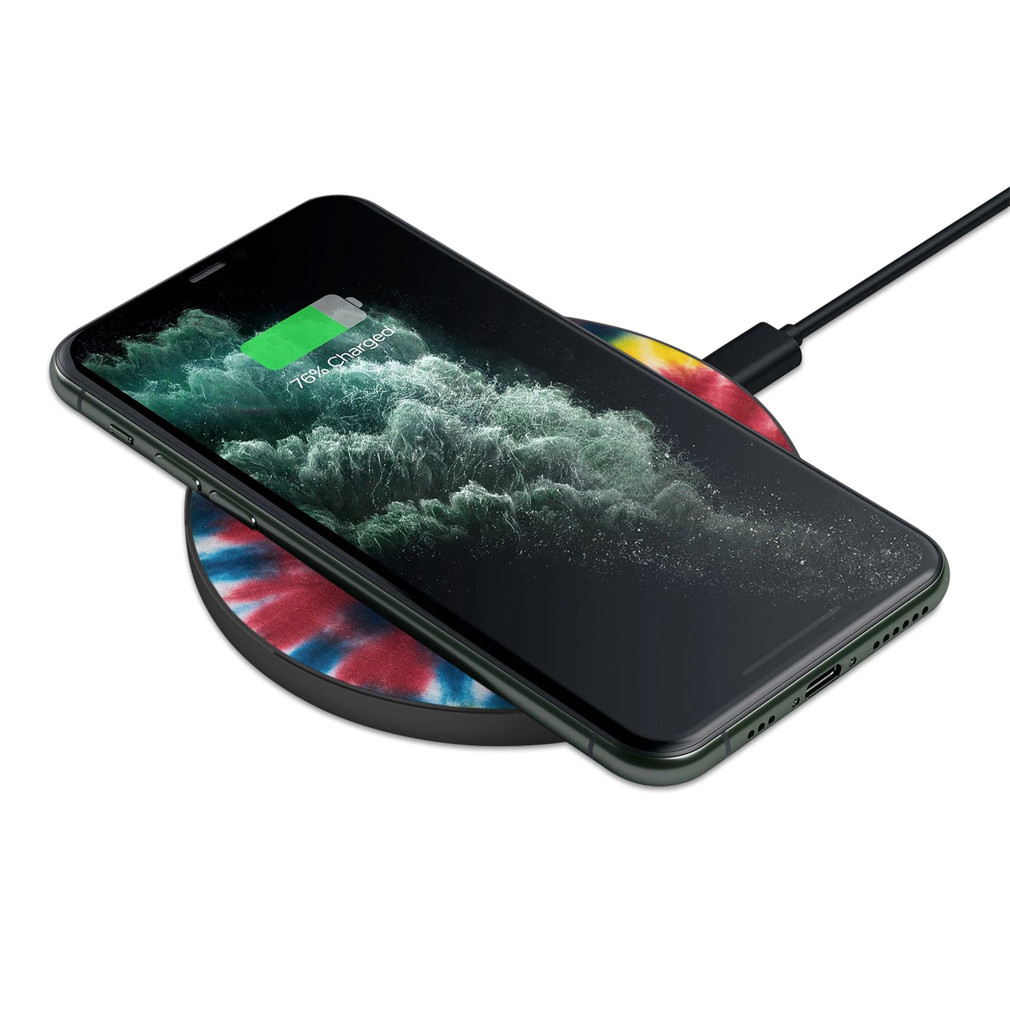 Out of Focus | Tie Dye Wireless Charging Pad in Black