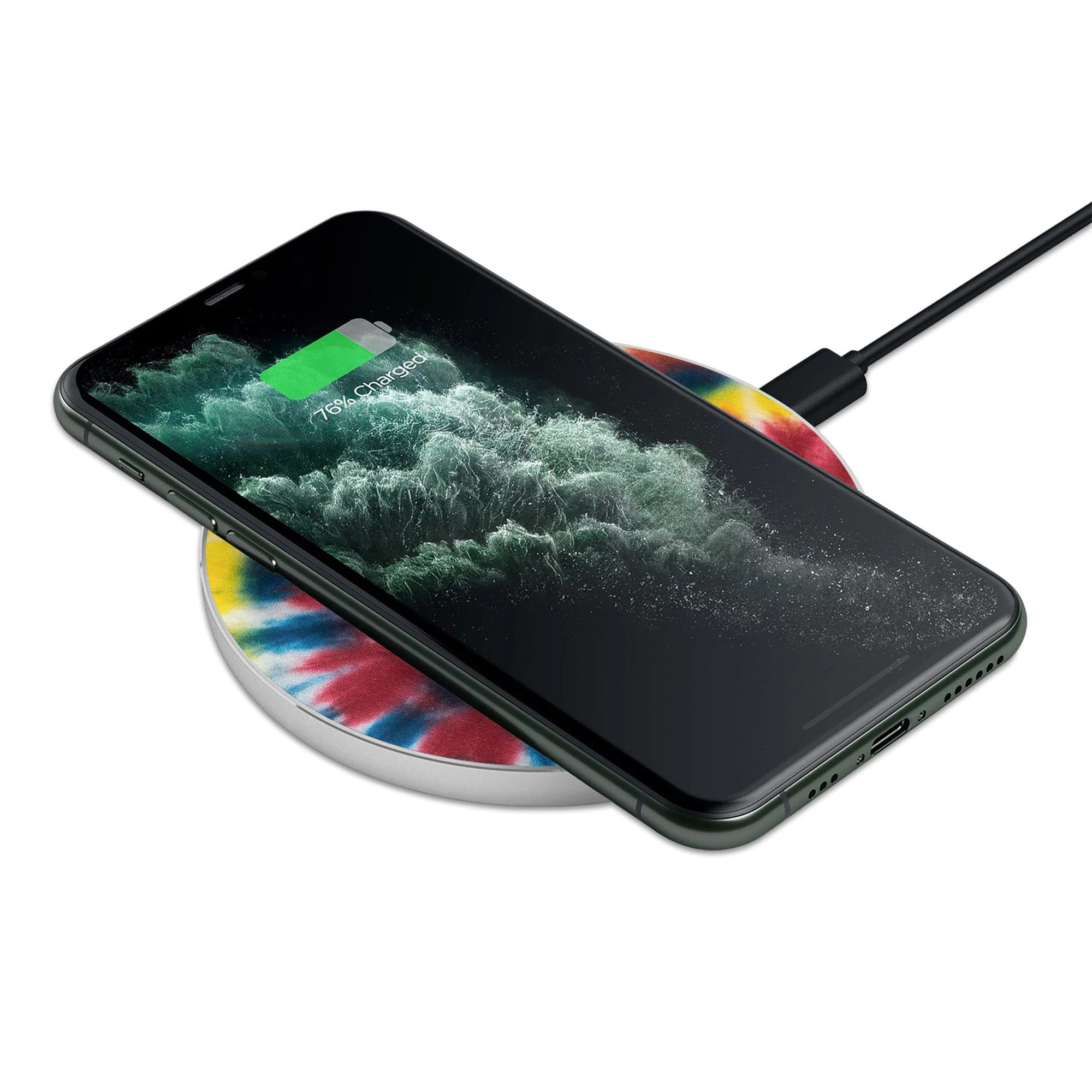 Out of Focus | Tie Dye Wireless Charging Pad in Silver