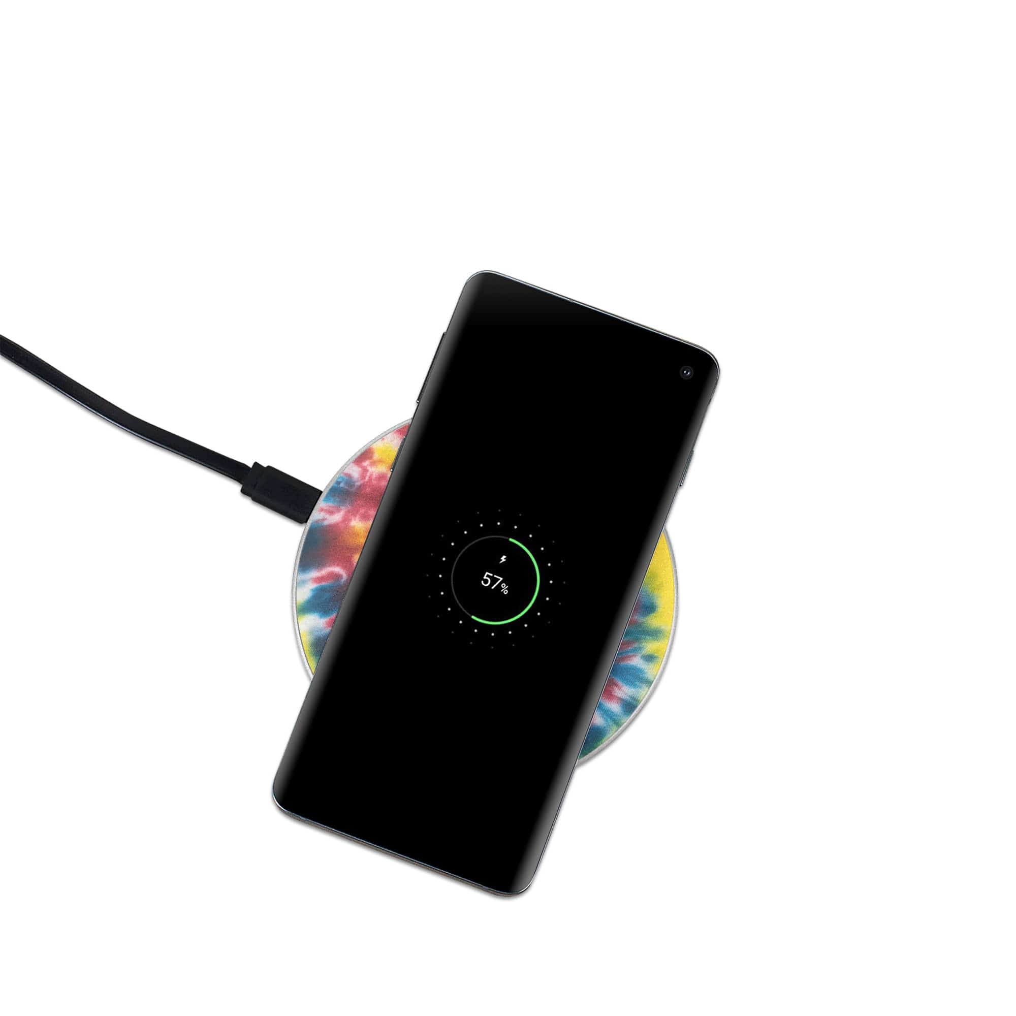 Out of Focus | Tie Dye Wireless Charging Pad in Silver