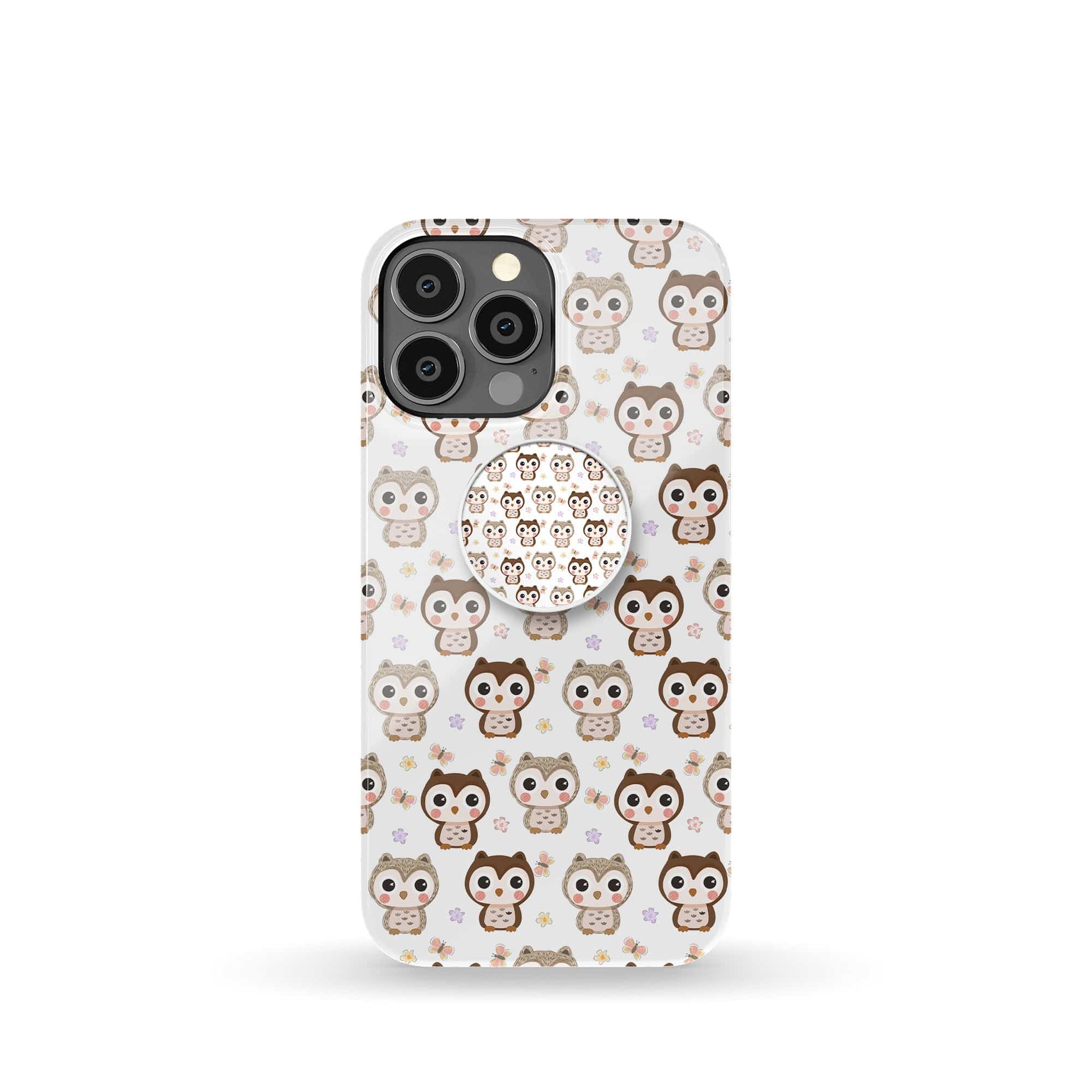 Owlet Bliss | Baby Owl Foldable Phone Grip in White