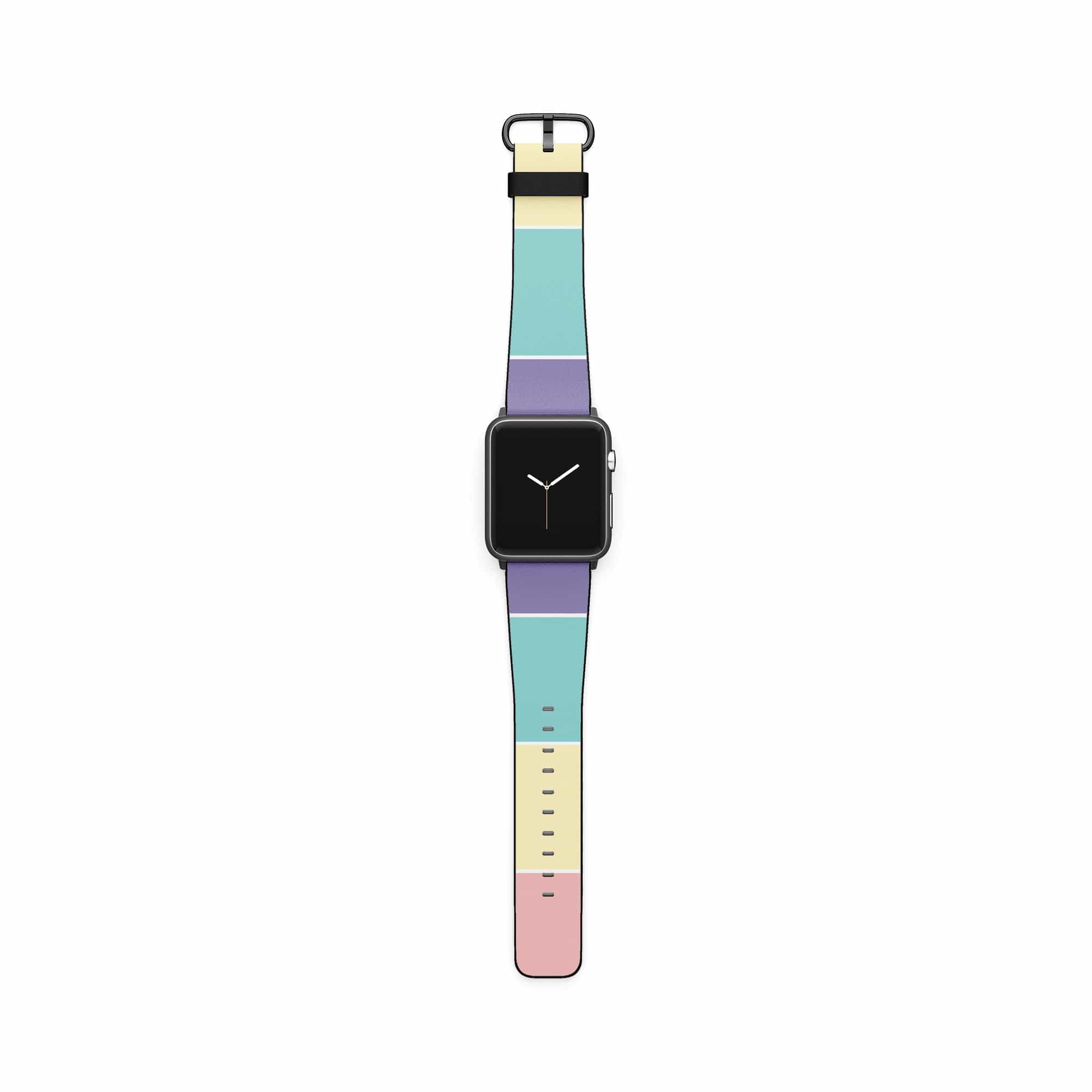 Pastel Stacks | Rectangle Shapes Apple Watch Band for 38/40/41 mm Watch in Black