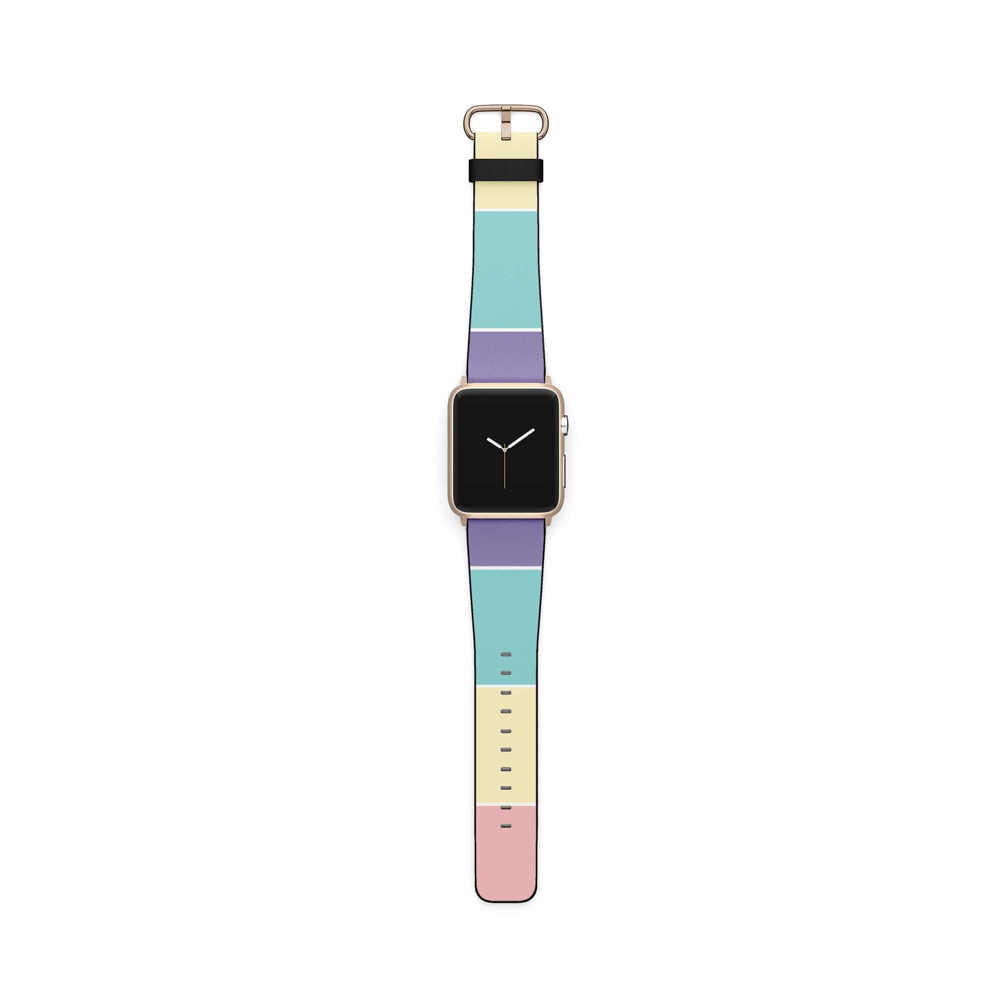 Pastel Stacks | Rectangle Shapes Apple Watch Band for 38/40/41 mm Watch in Gold