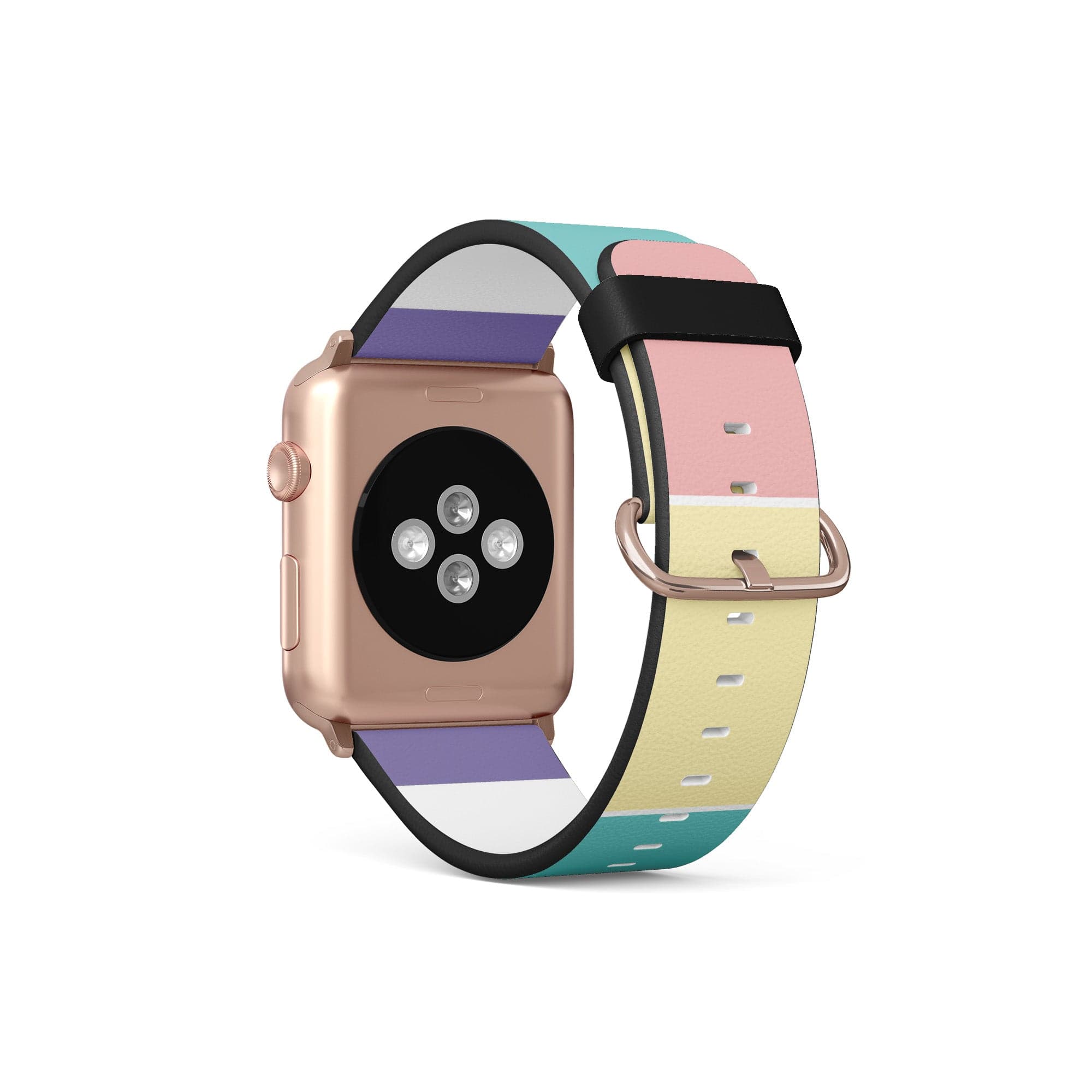 Pastel Stacks | Rectangle Shapes Apple Watch Band for 38/40/41 mm Watch in Rose Gold